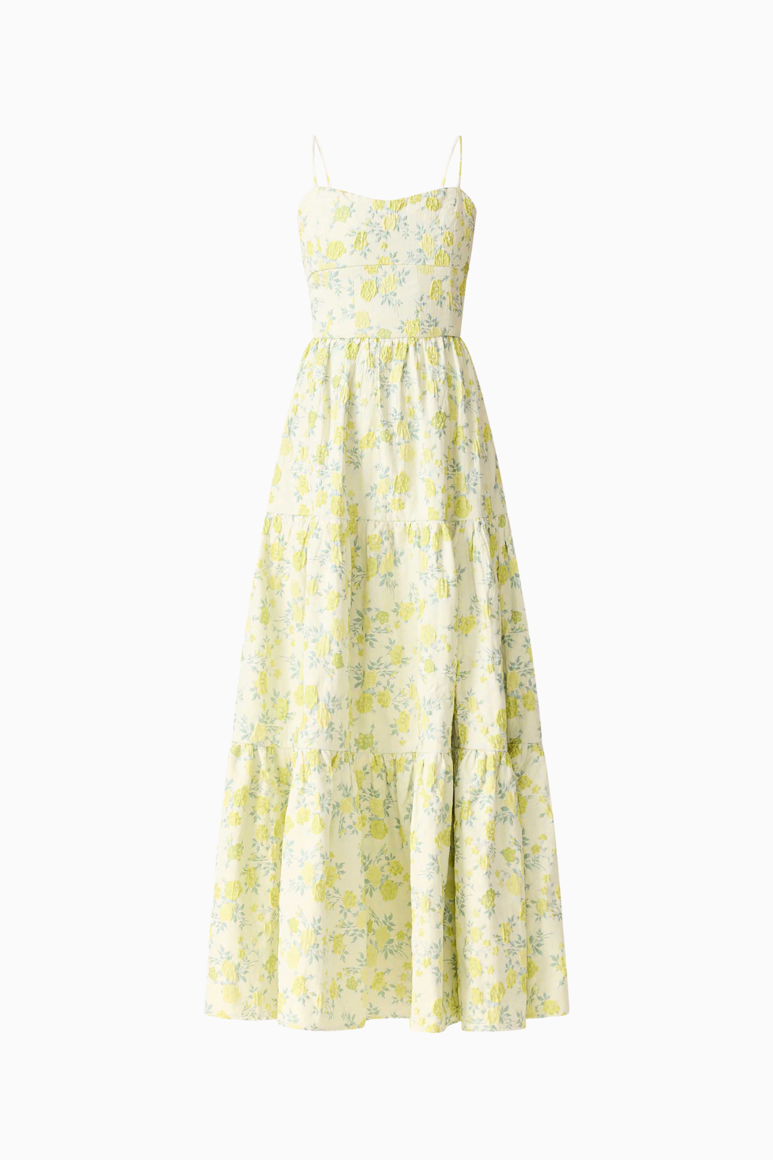 Posey Jacquard Gown in Green Floral