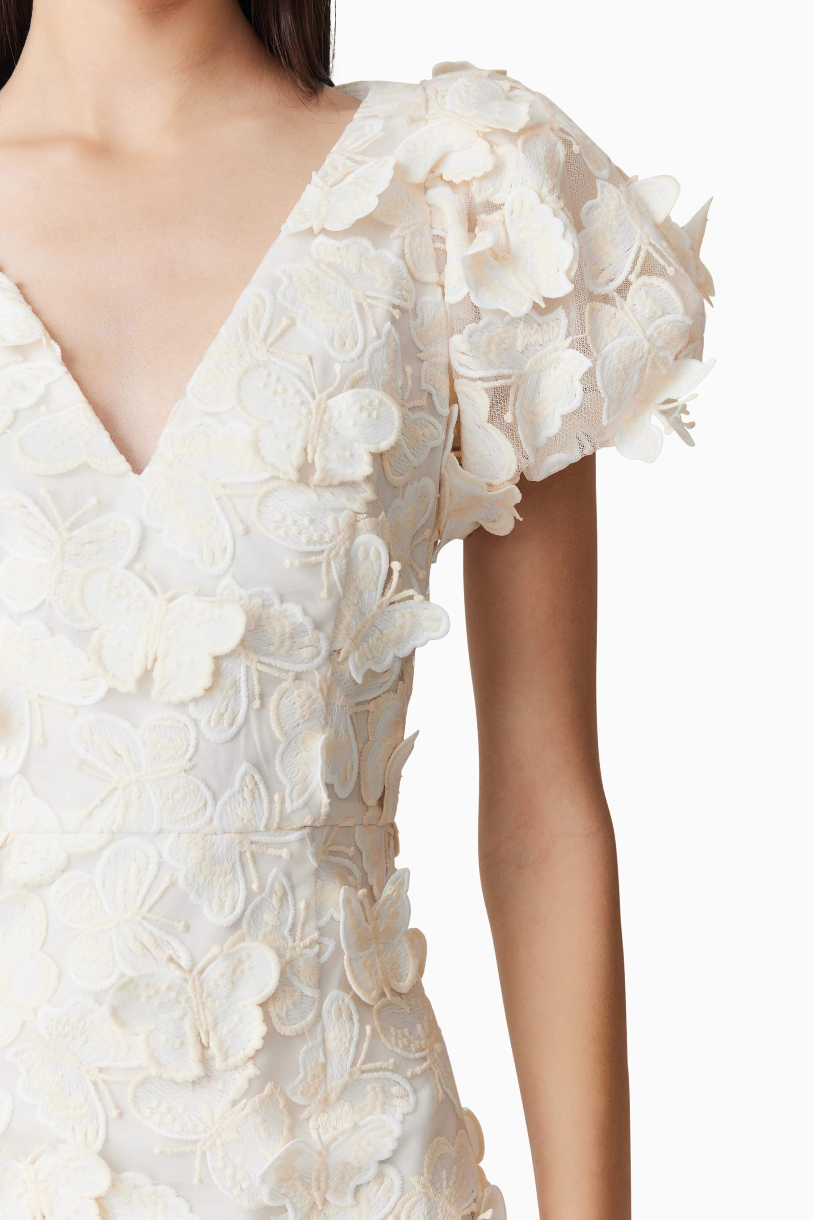 Scarlett Butterfly Mini Dress in White