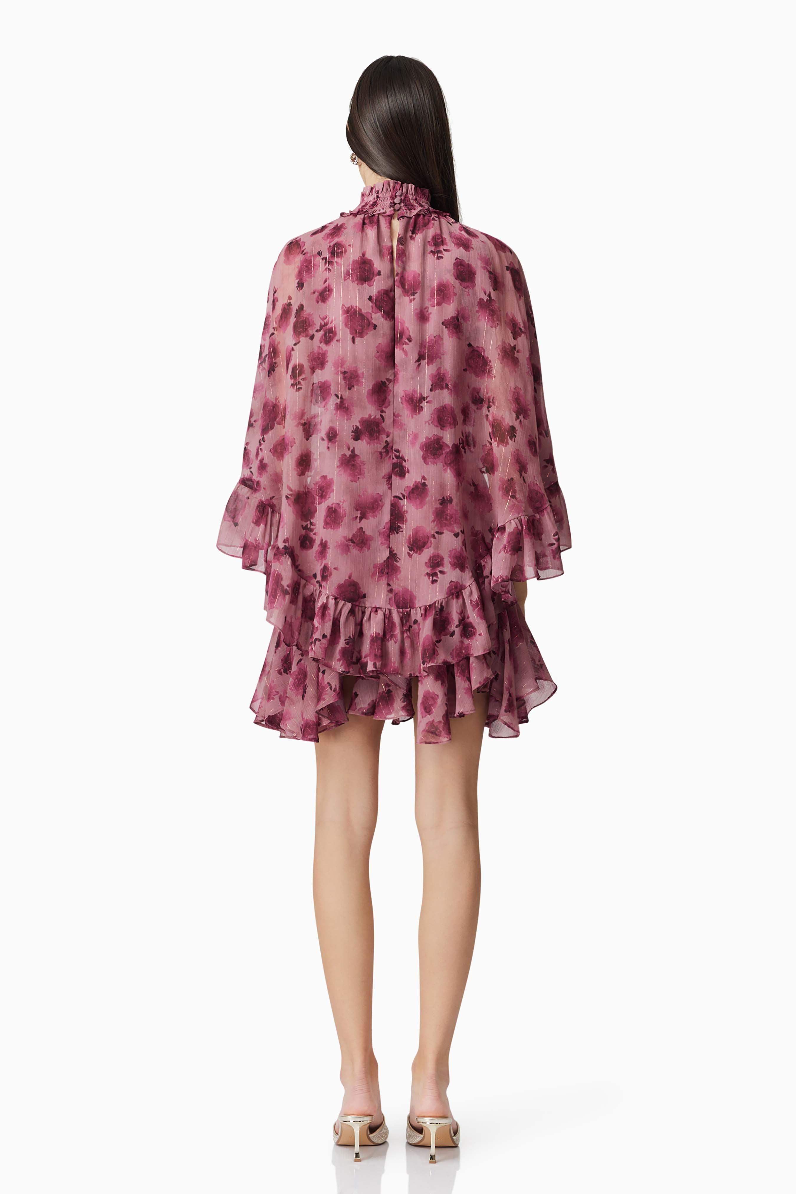 Monica Cape Mini Dress in purple