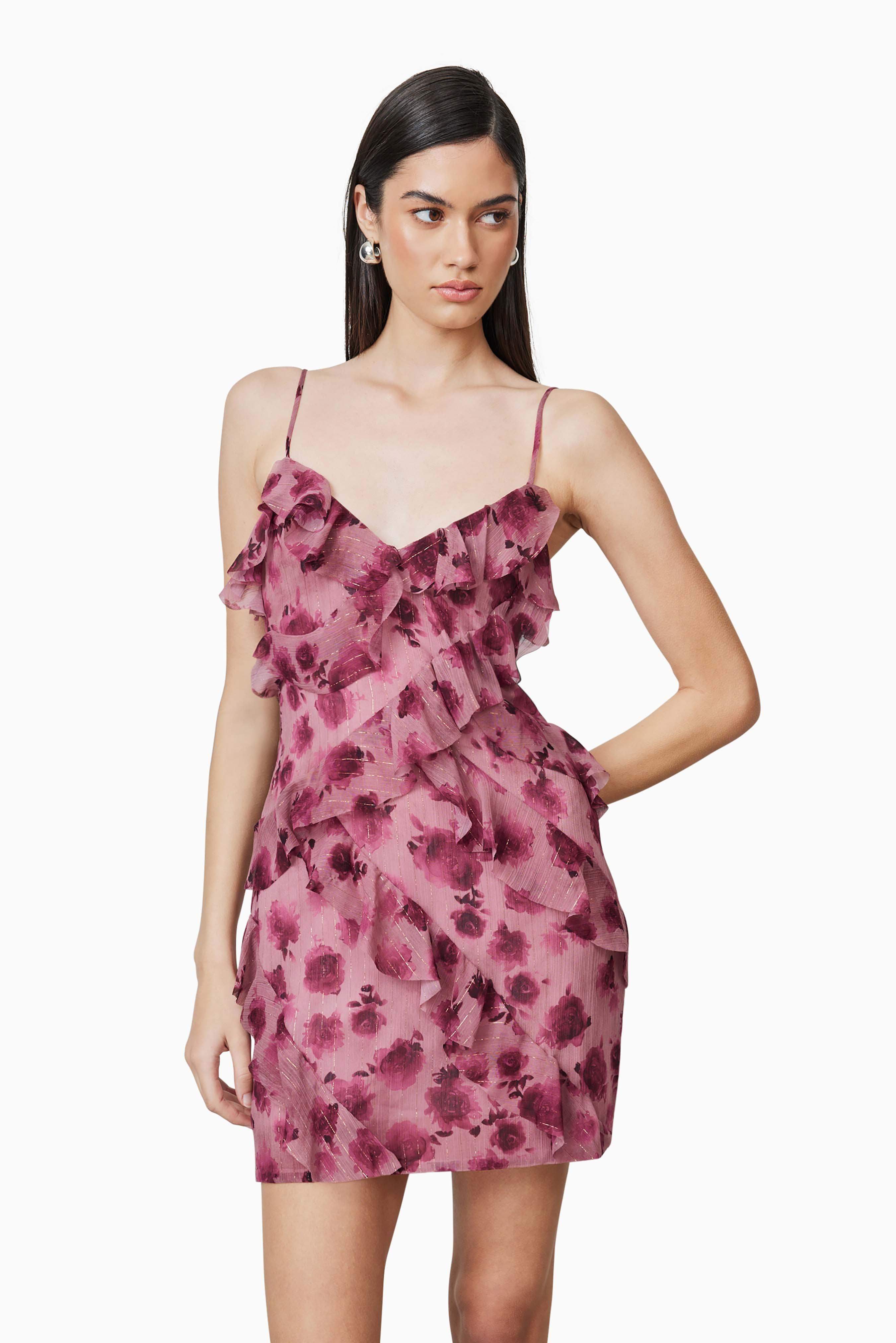Monica Party Mini Dress in Purple