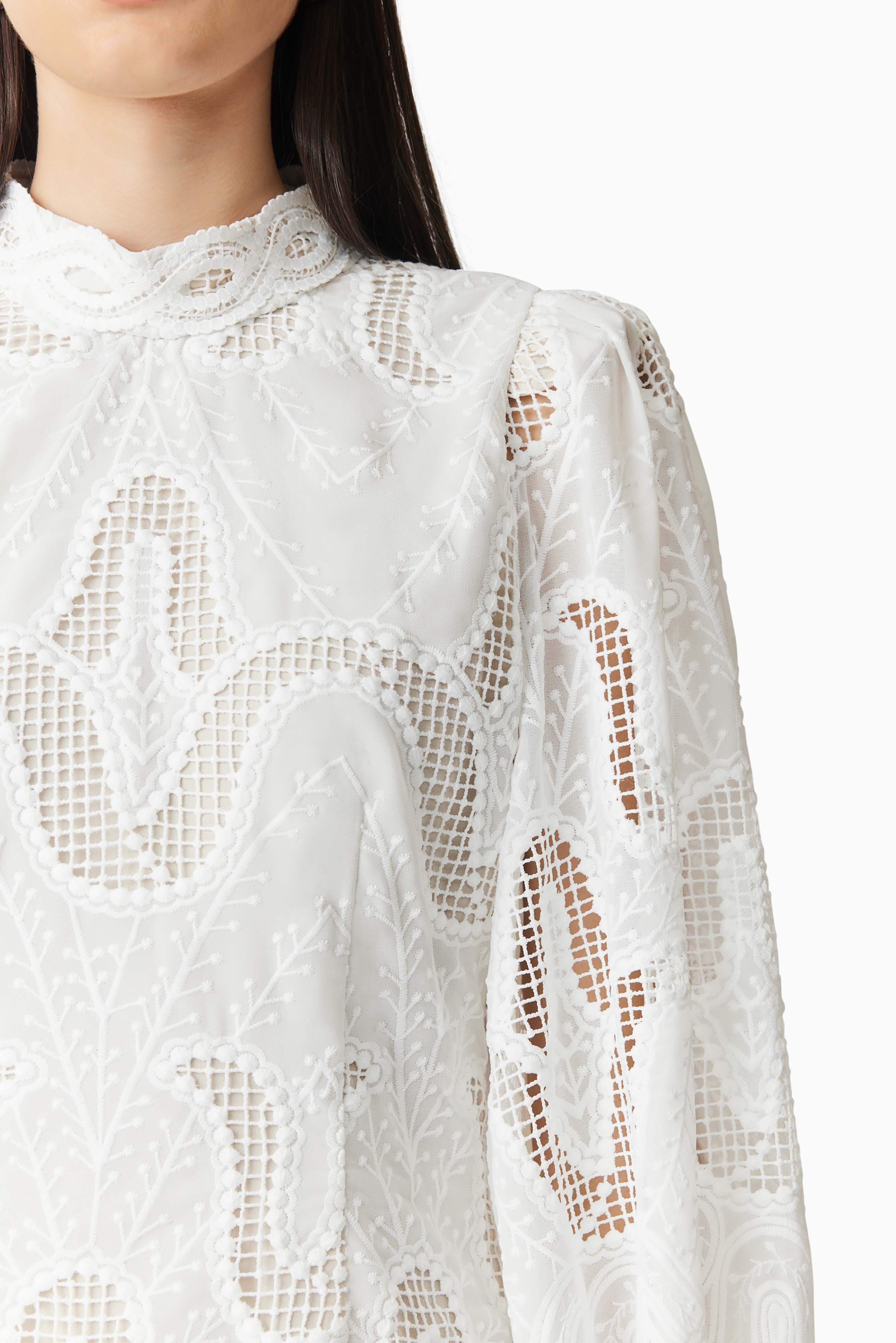 Eliza Long Sleeve Mini Dress in White