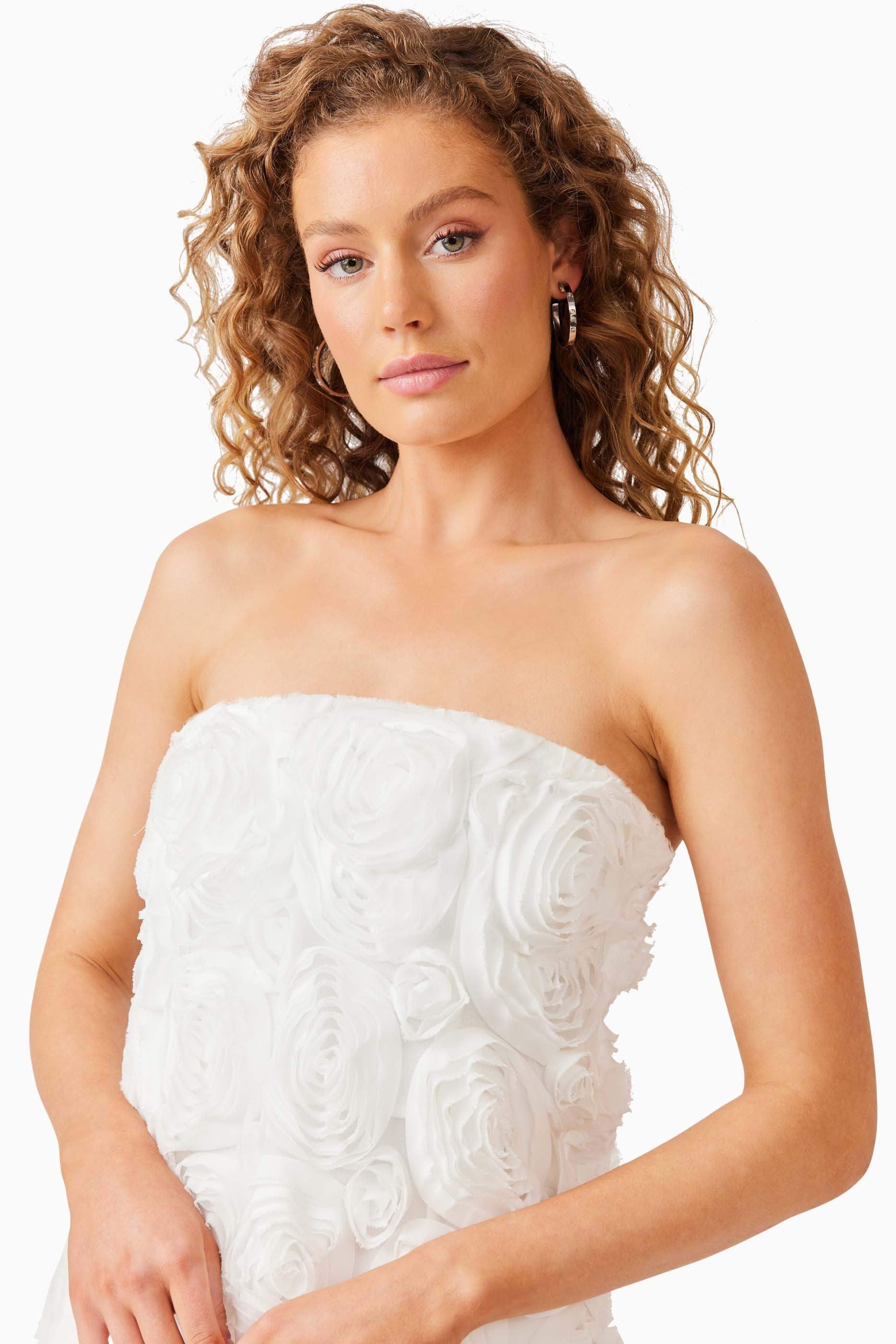 Selena Strapless Maxi Dress in White