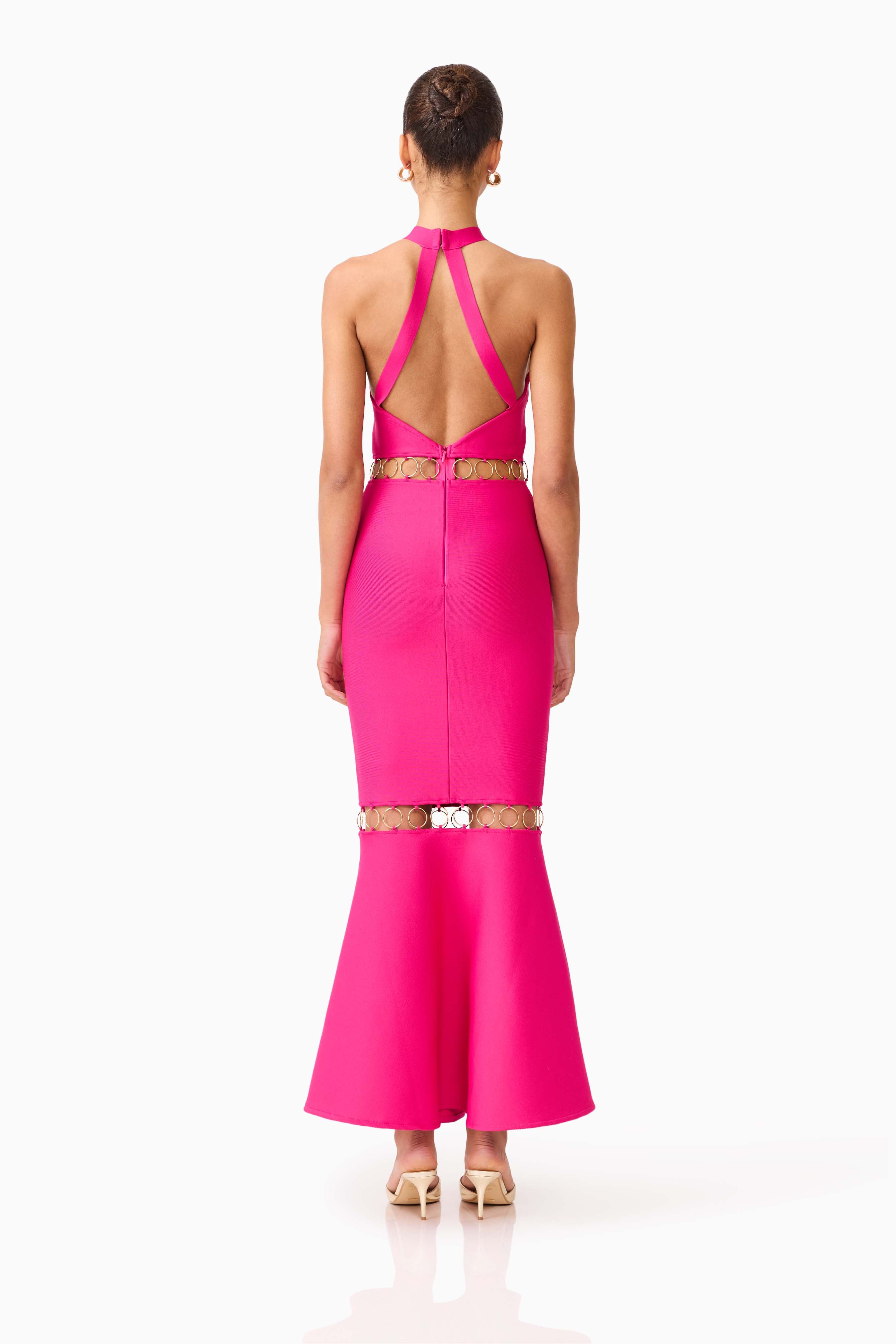Naomi Halter Gown in Raspberry Pink