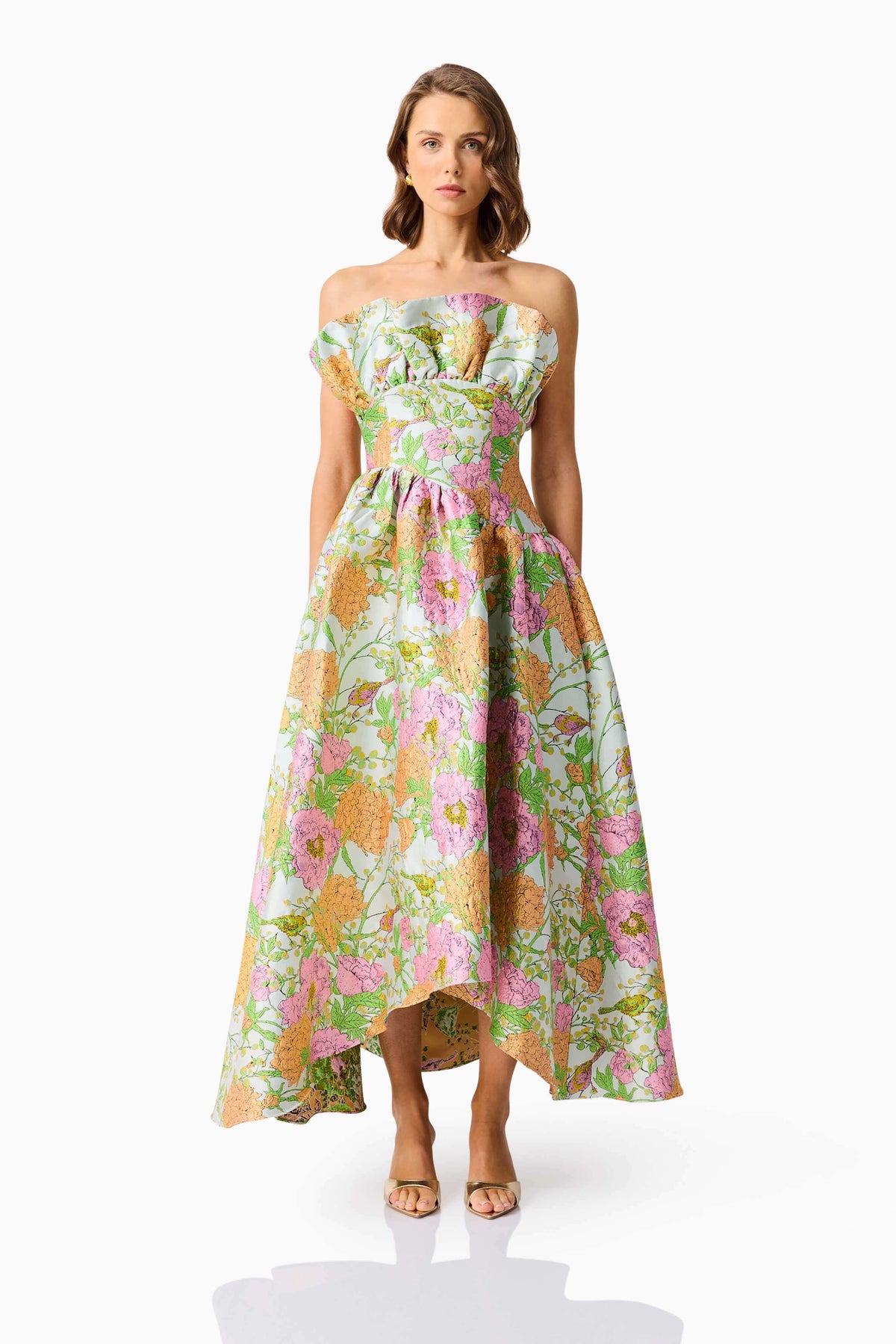 Laurel Sleeveless Maxi Dress in Green Floral