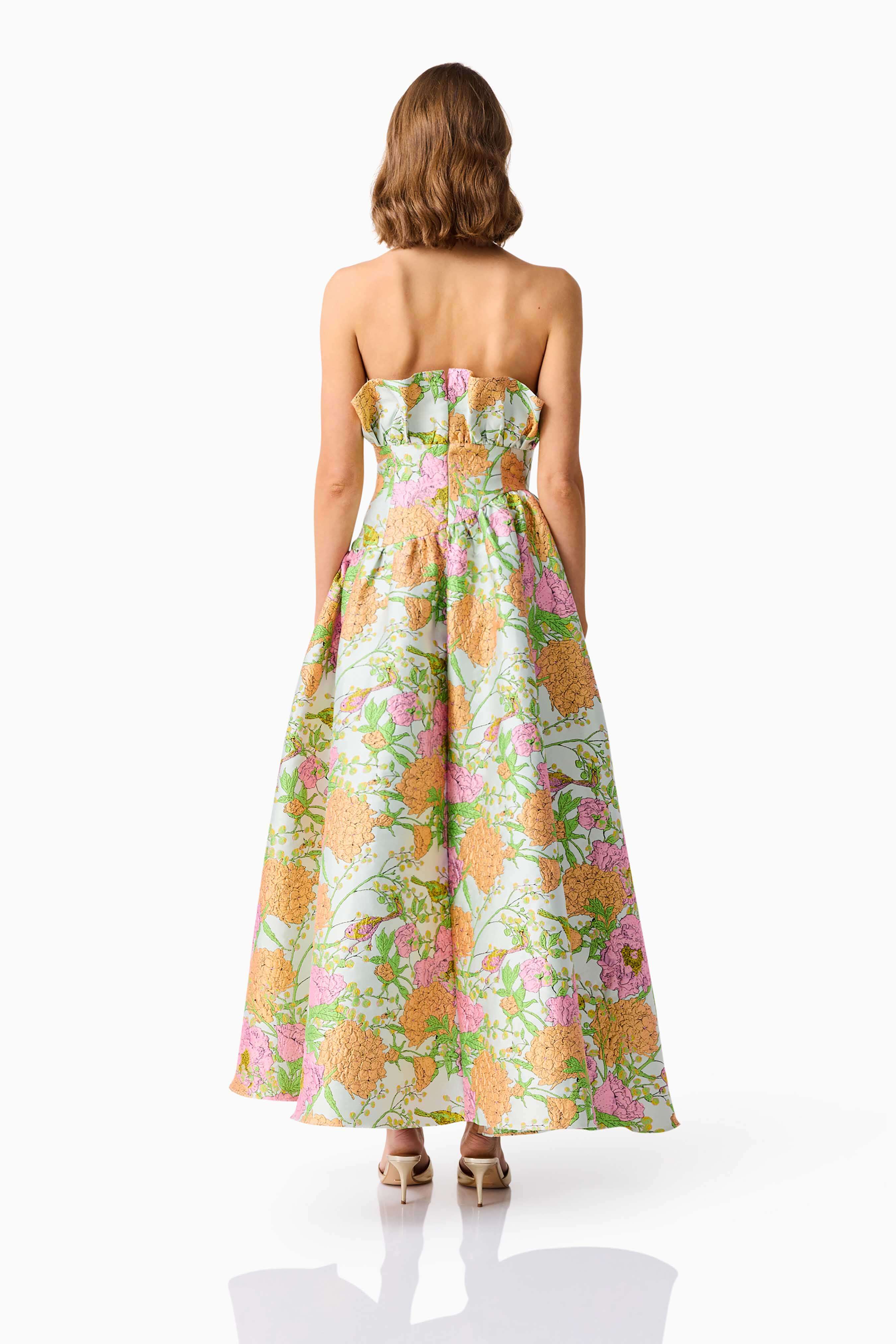Laurel Sleeveless Maxi Dress in Green Floral