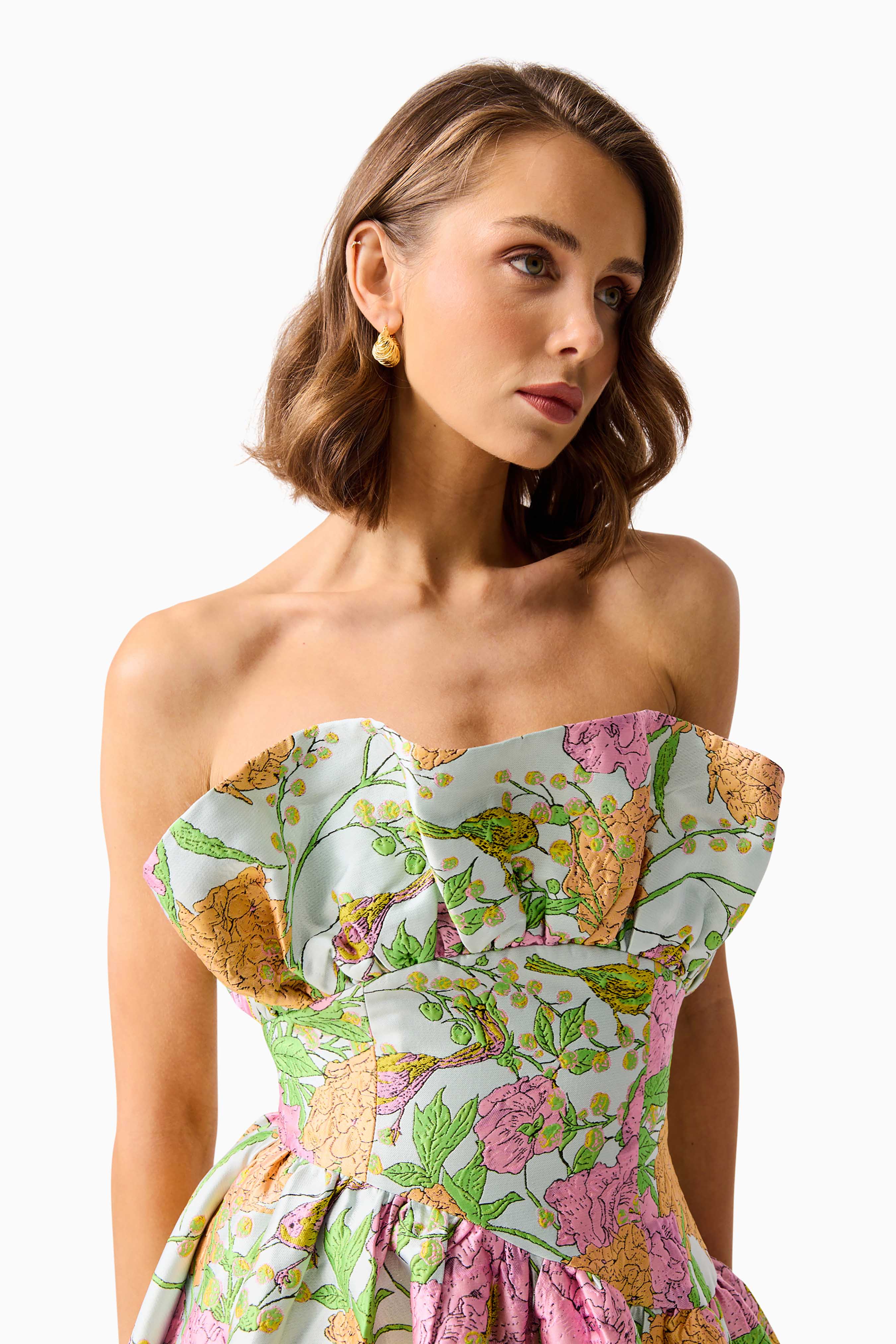 Laurel Sleeveless Maxi Dress in Green Floral
