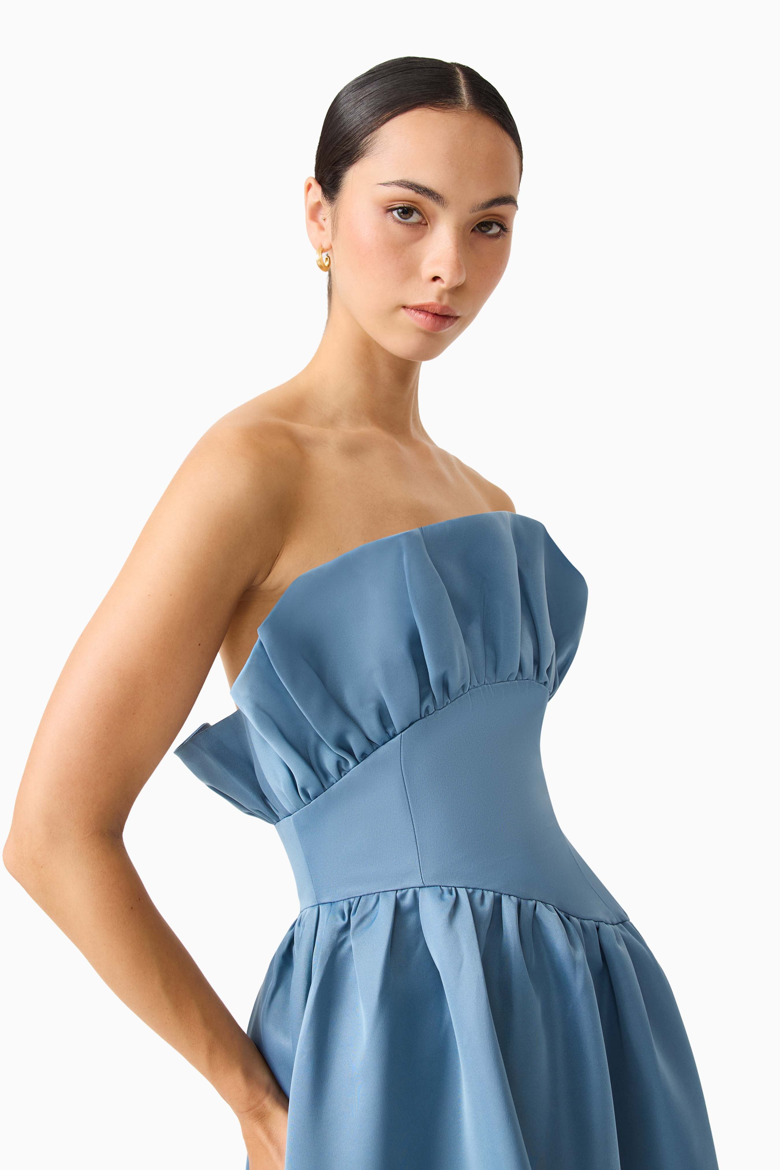 Laurel Sleeveless Maxi Dress in Steel Blue