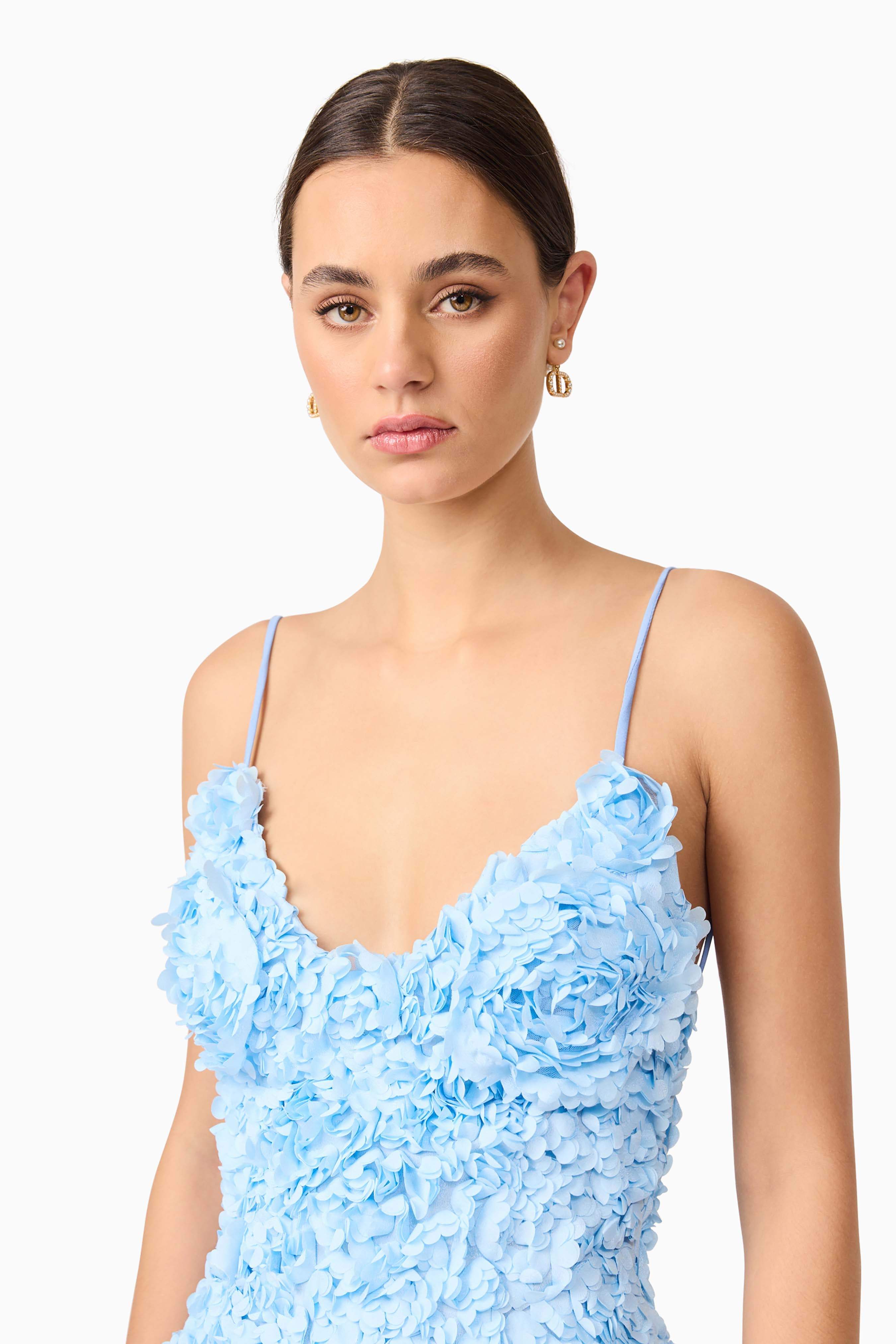 Kaia Floral Mini Dress in Blue
