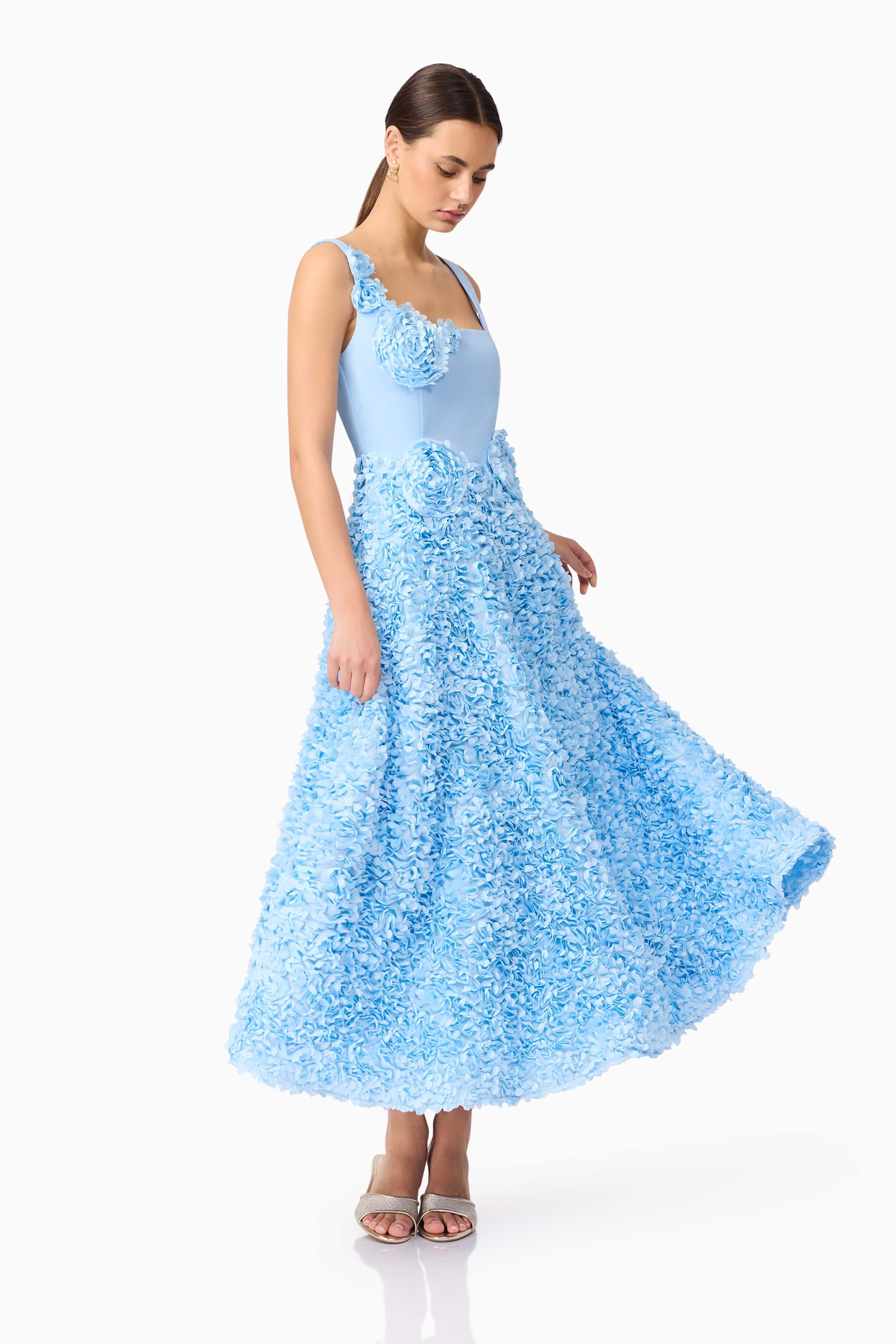 Kaia Floral Maxi Dress in Blue