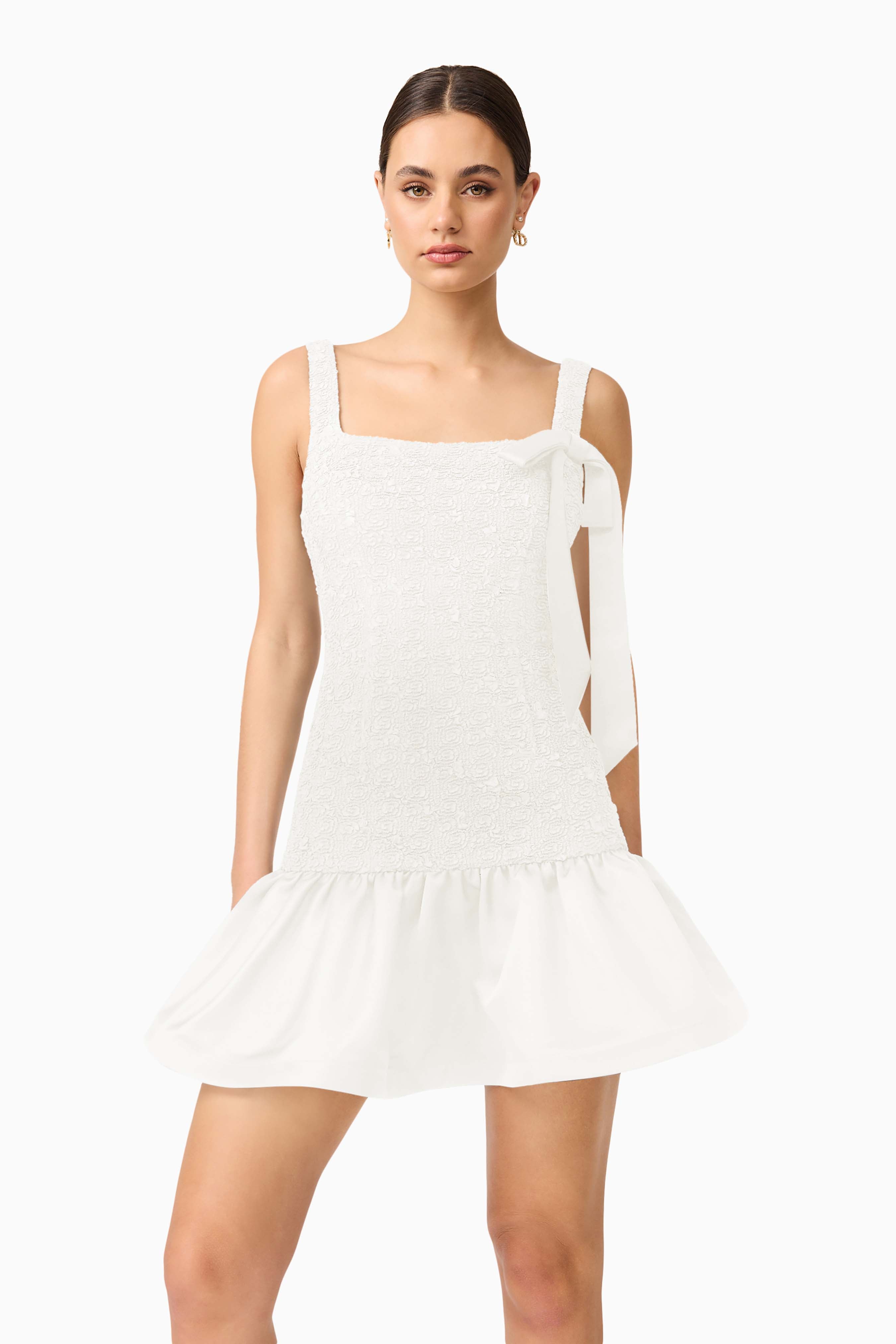 Dandelione Mini Dress in White