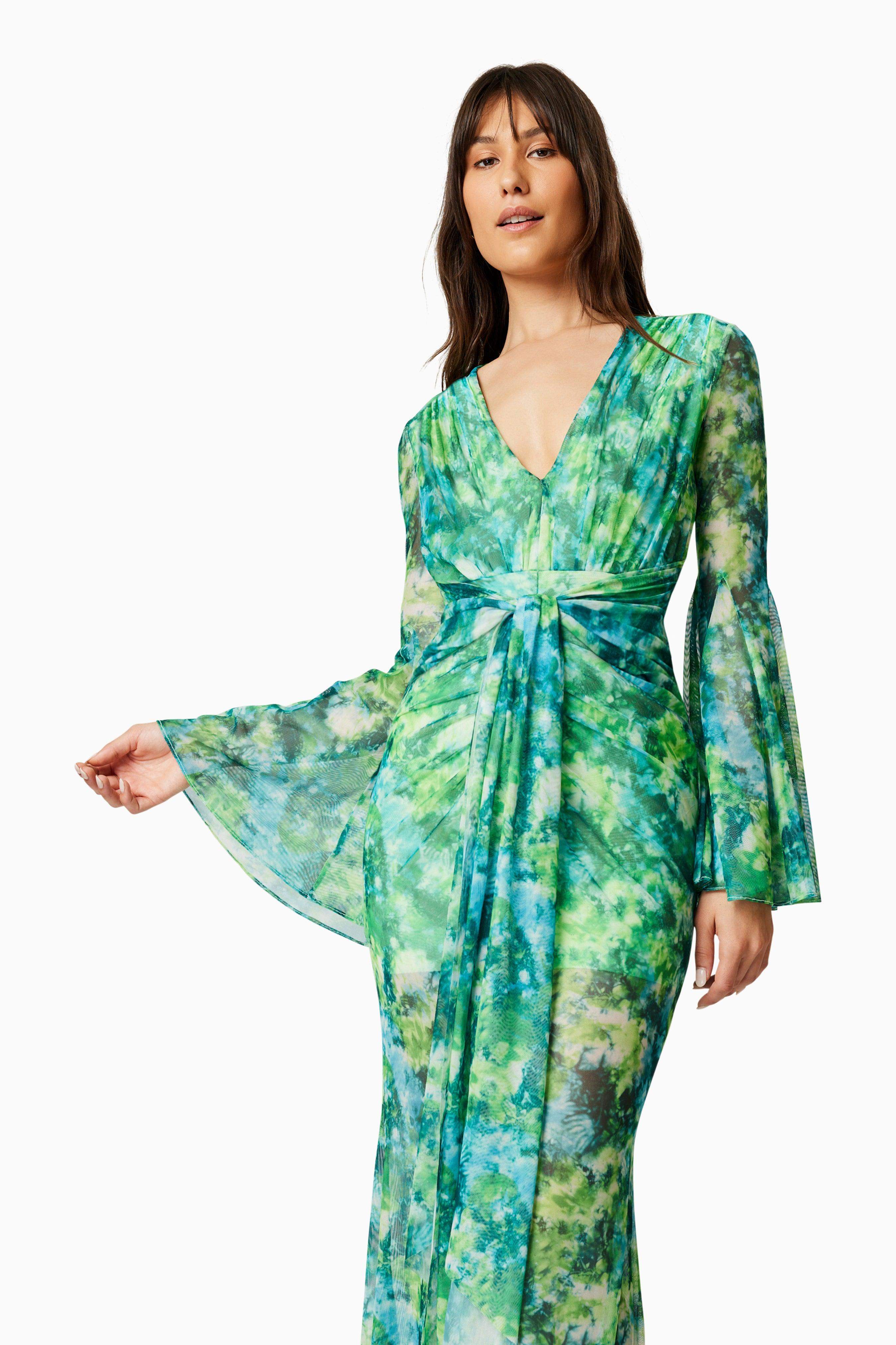 Jonquil Long Sleeve Maxi Dress In Green
