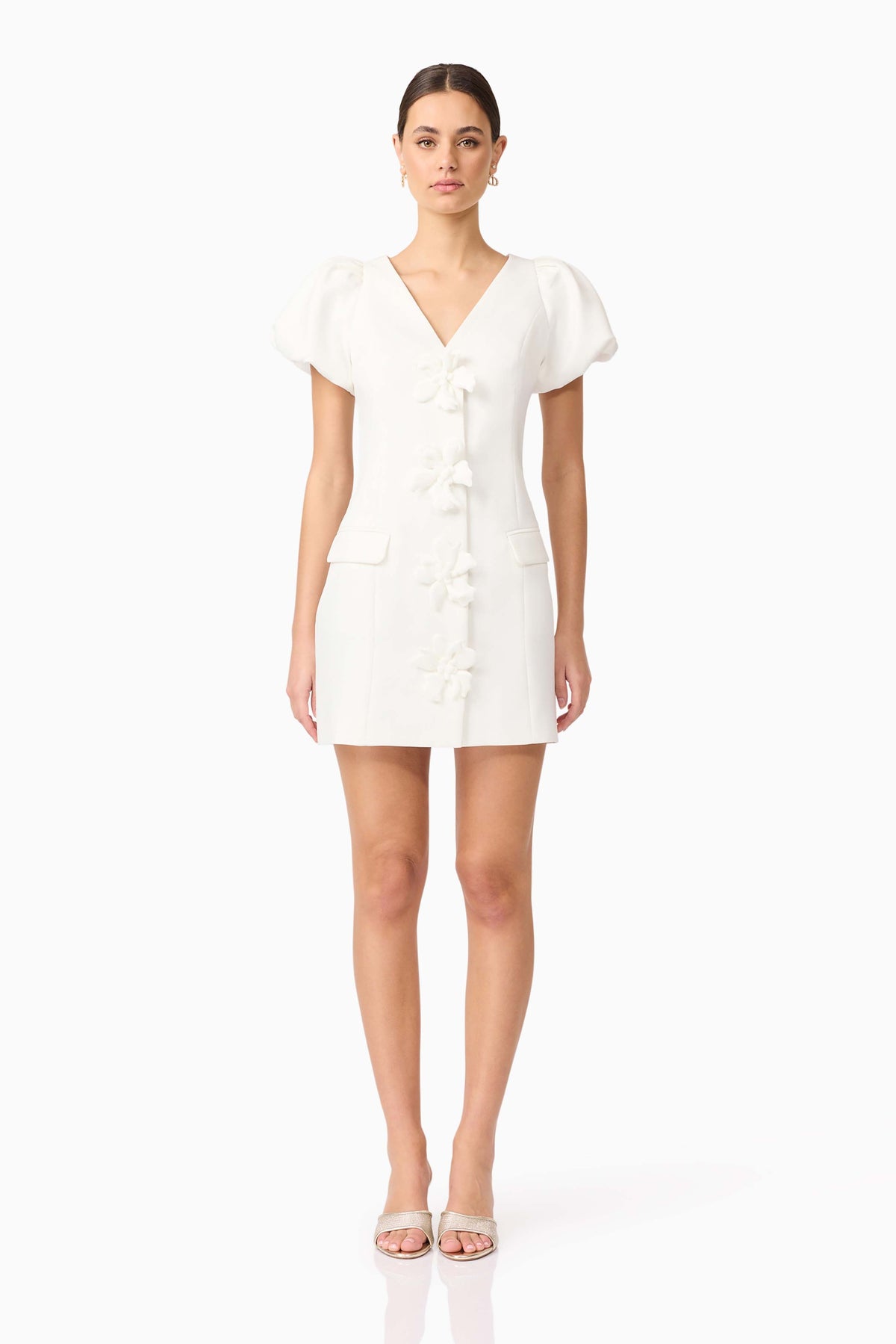 Elysie Blazer Mini Dress in White