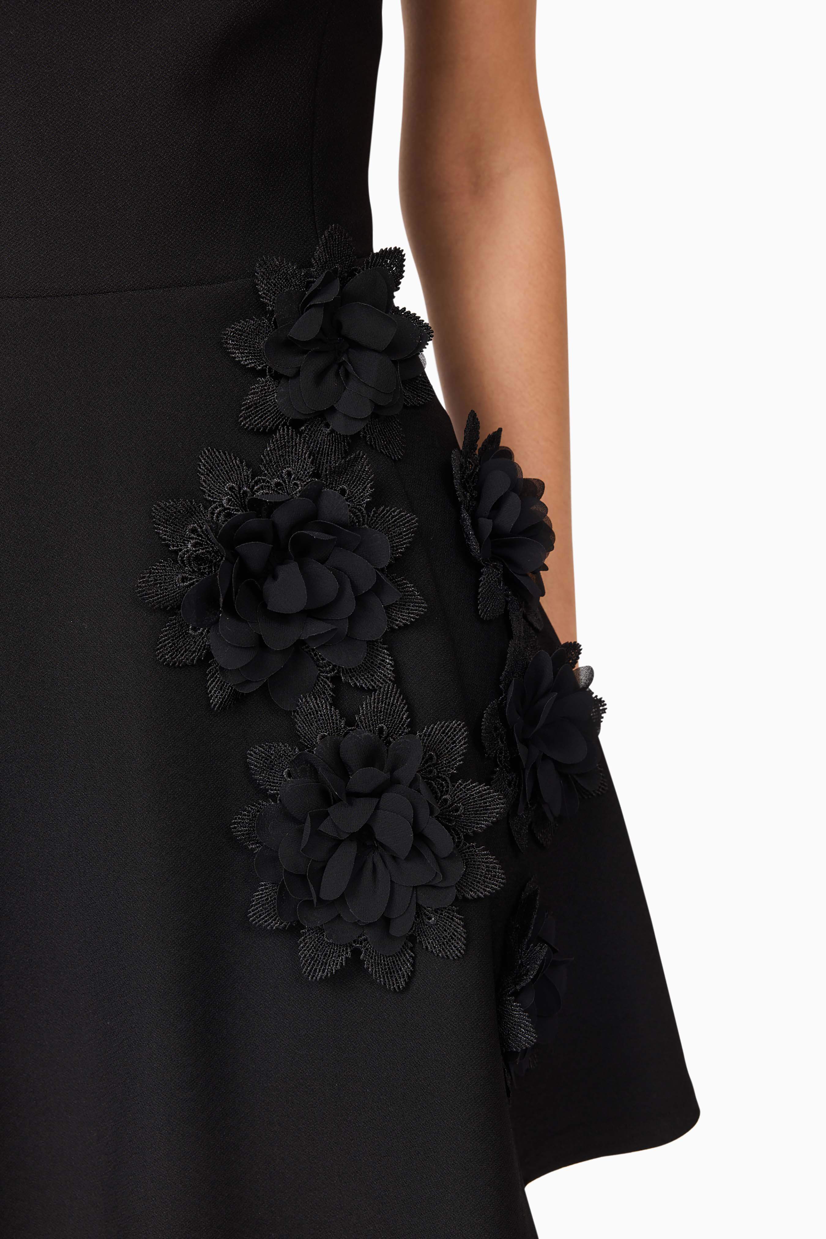 Jada Floral Mini Dress in Black