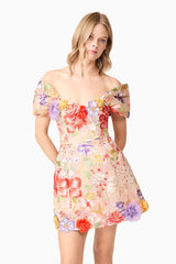 Sophie Puff Sleeve Mini Dress in Floral