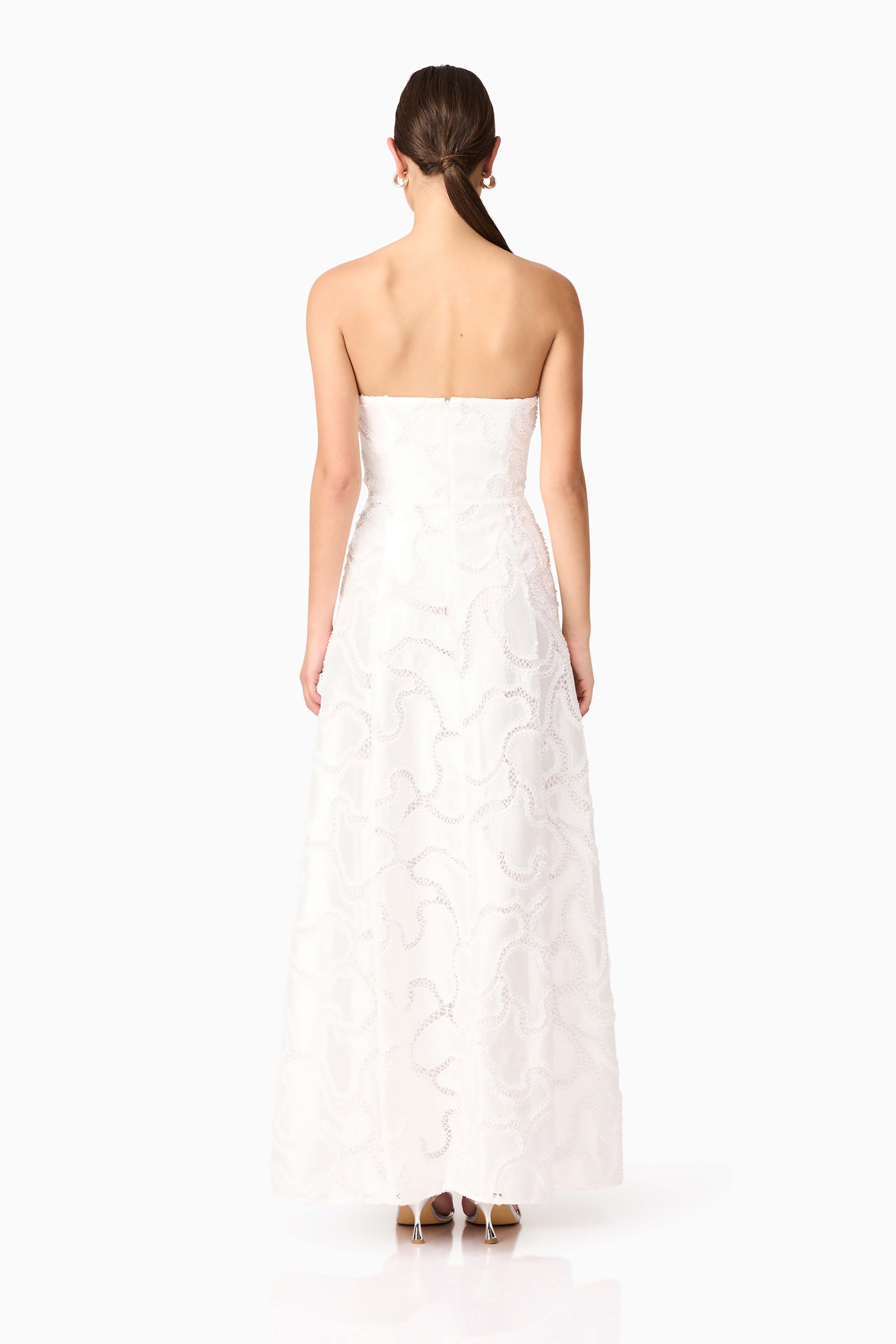 Elara Beaded Gown in White