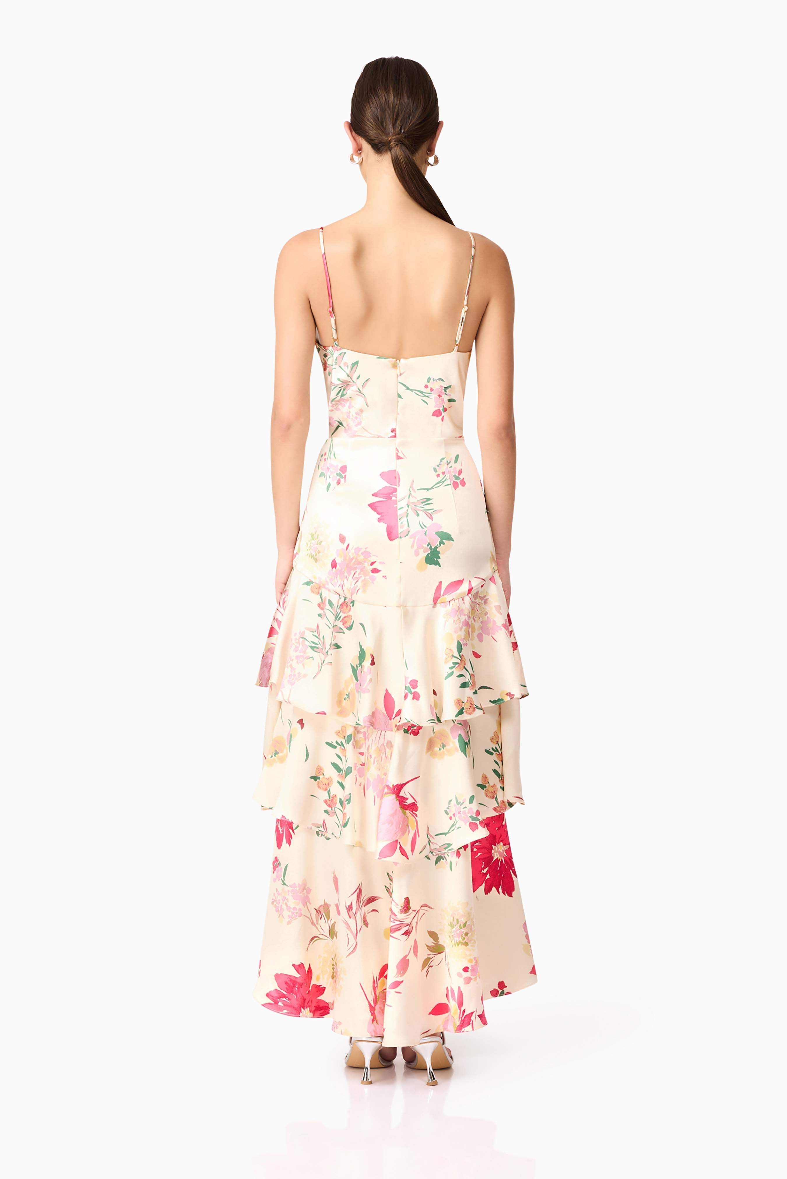 Rosalina Tiered Maxi Dress in Floral