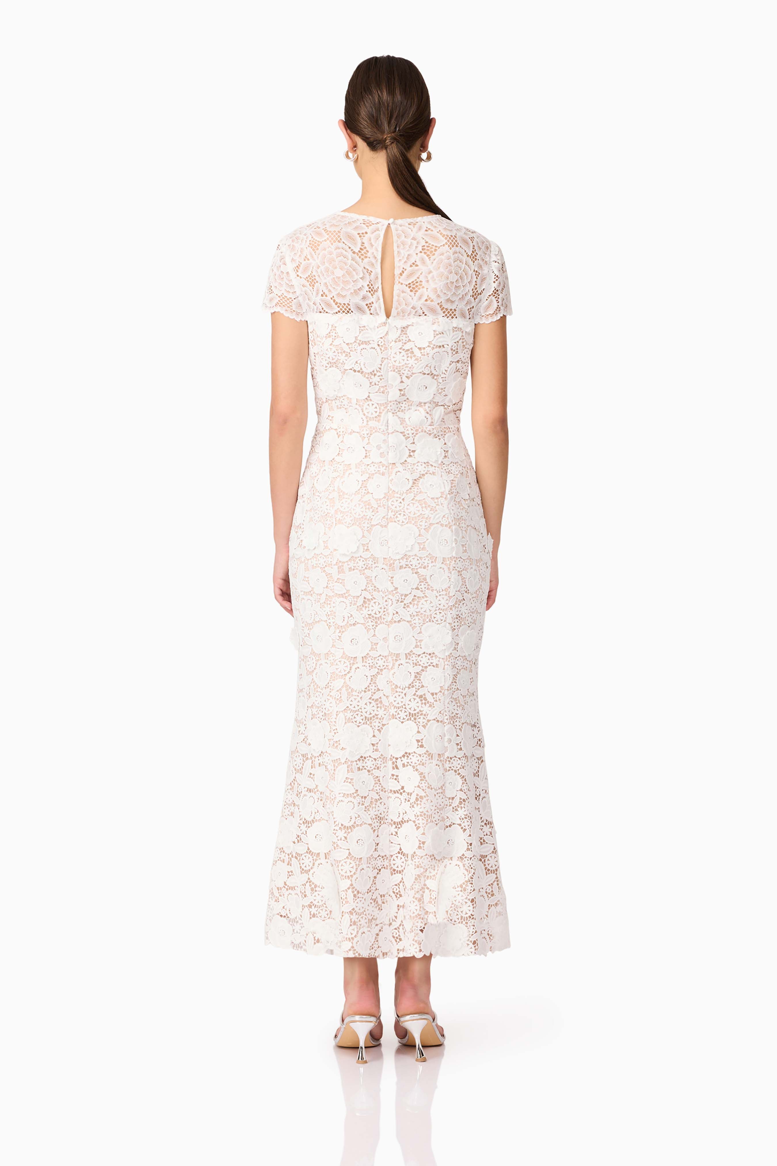 Margot Lace Maxi Dress in White