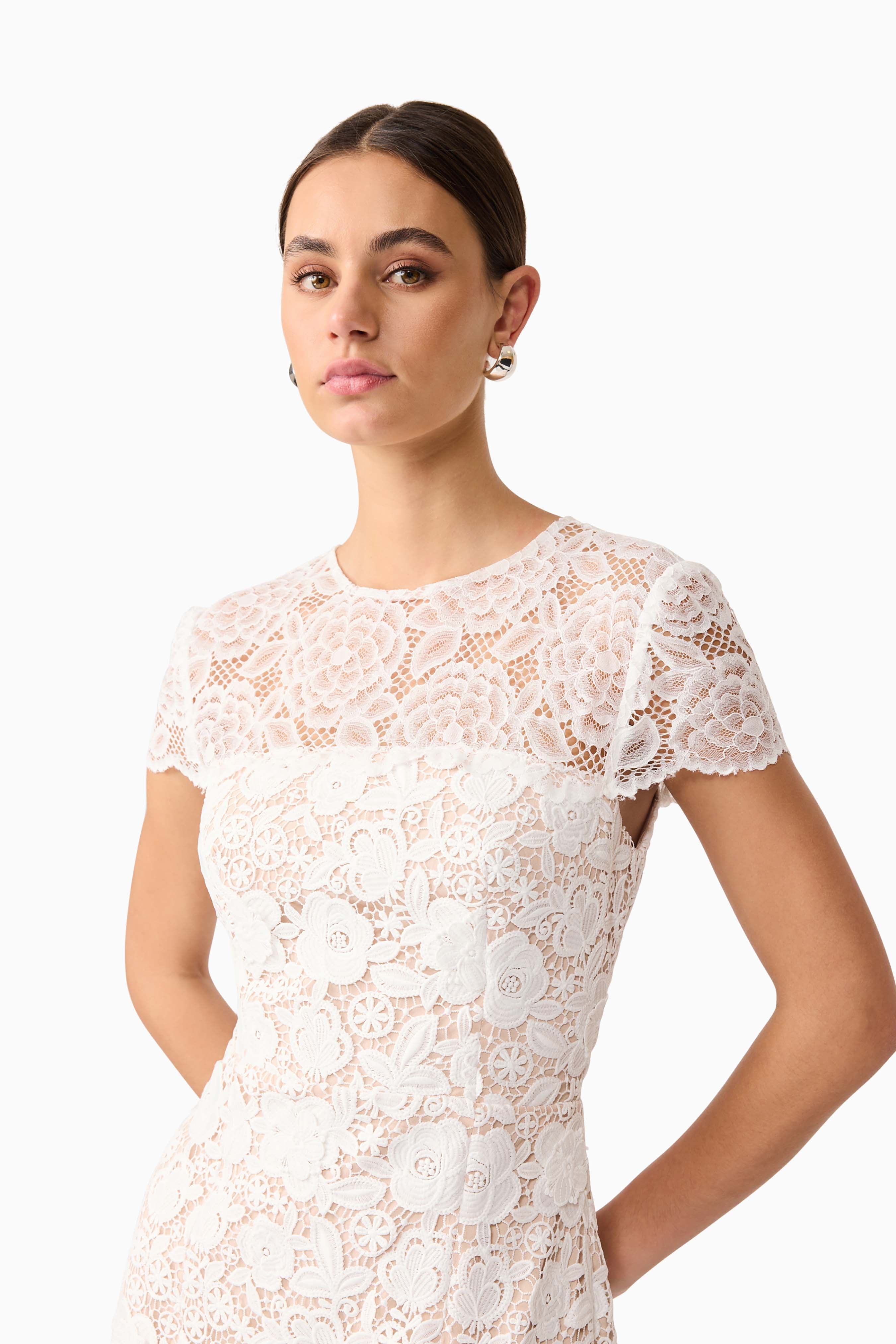 Margot Lace Maxi Dress in White