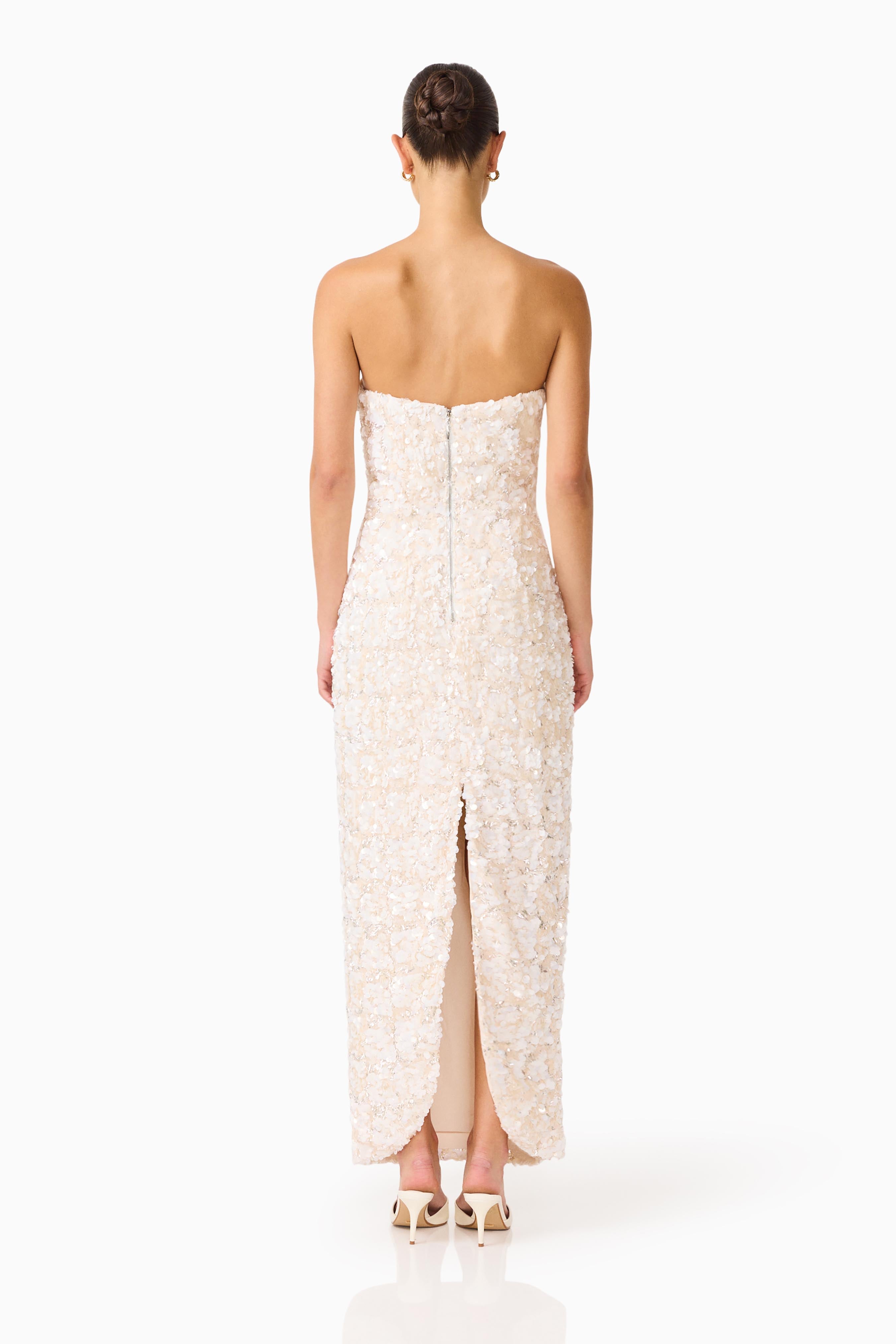 Silvana Column Gown in Cream