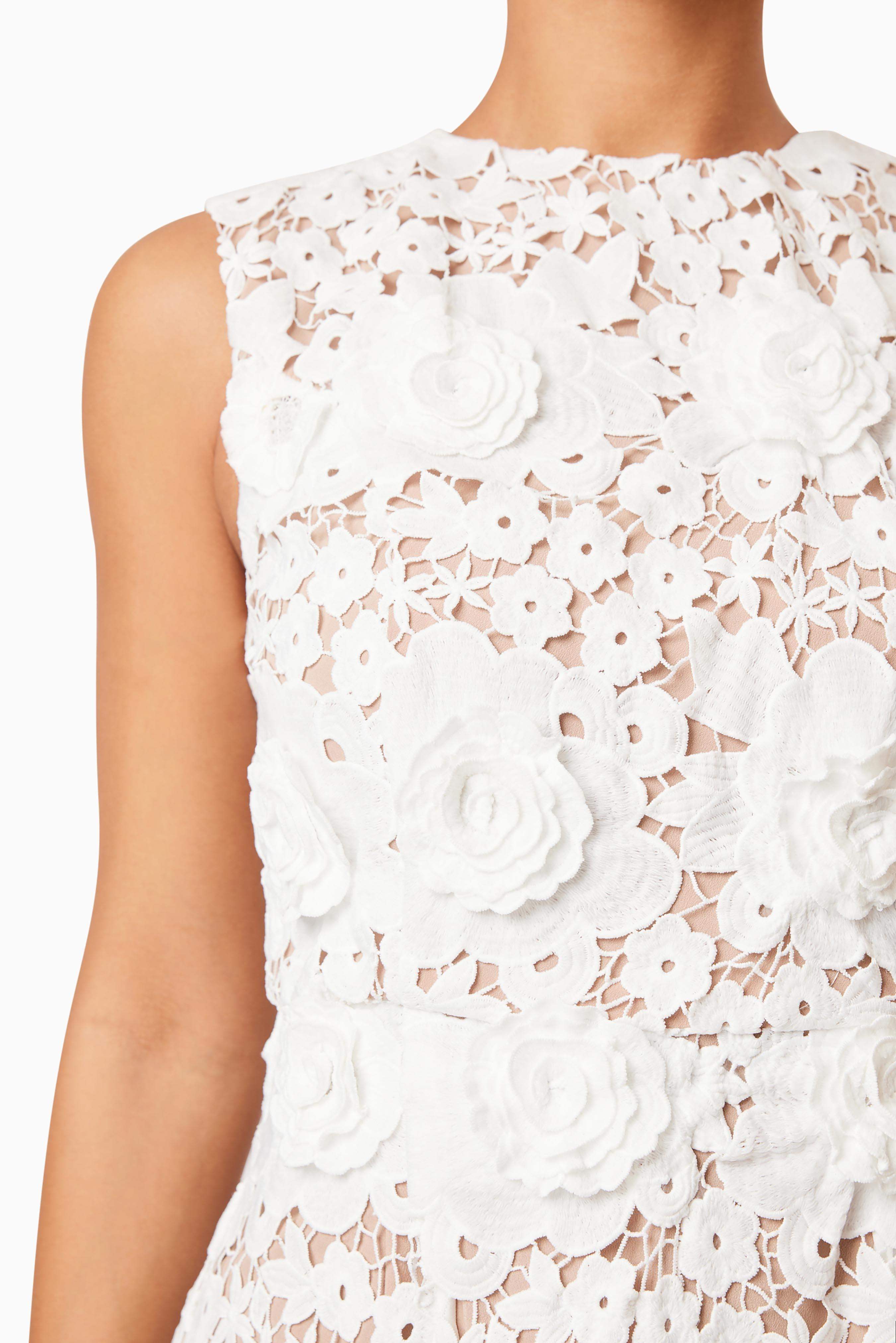 Daffodil Lace Mini Dress In White