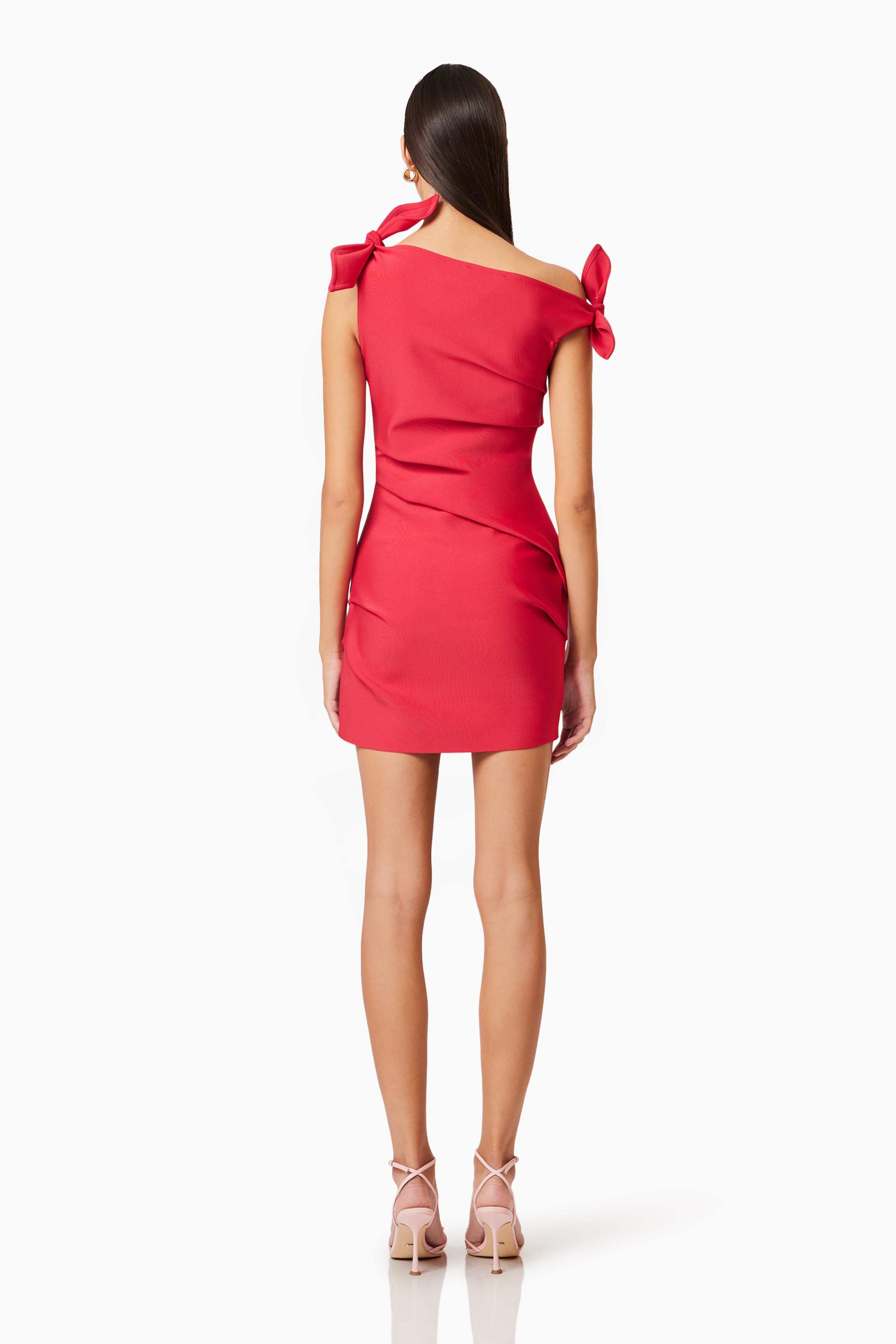 Kimberly Tie Mini Dress in Red