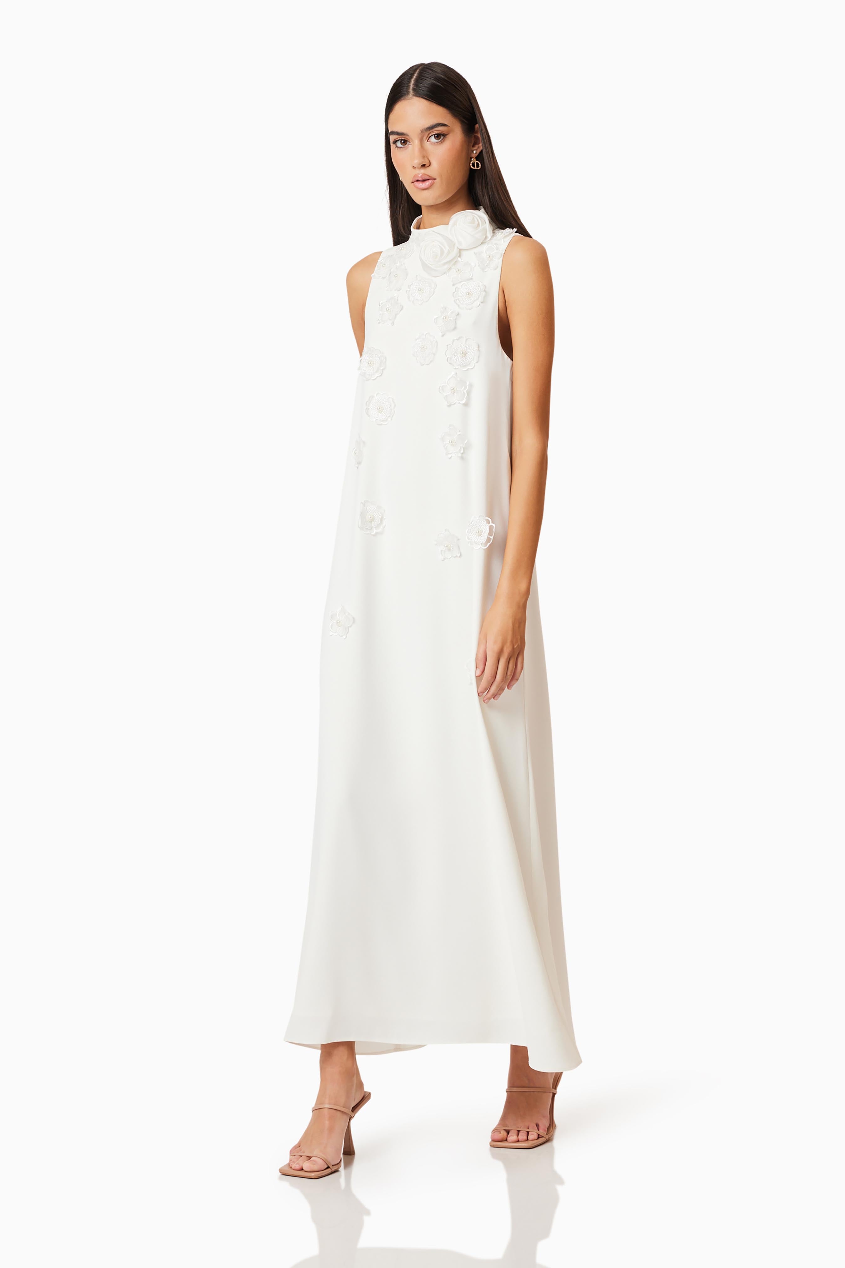 Lilydale 3D Maxi Dress In White