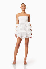 Louise Strapless Mini Dress In White