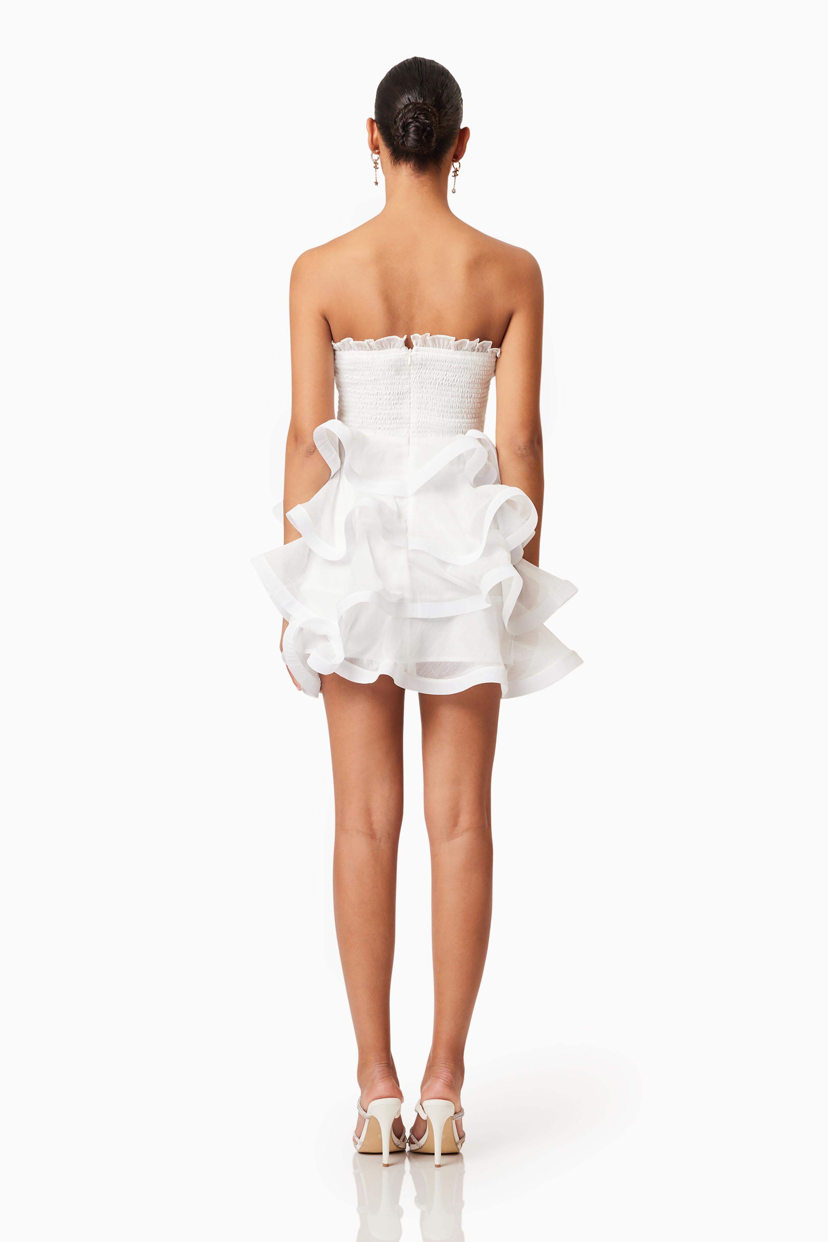 Louise Strapless Mini Dress In White