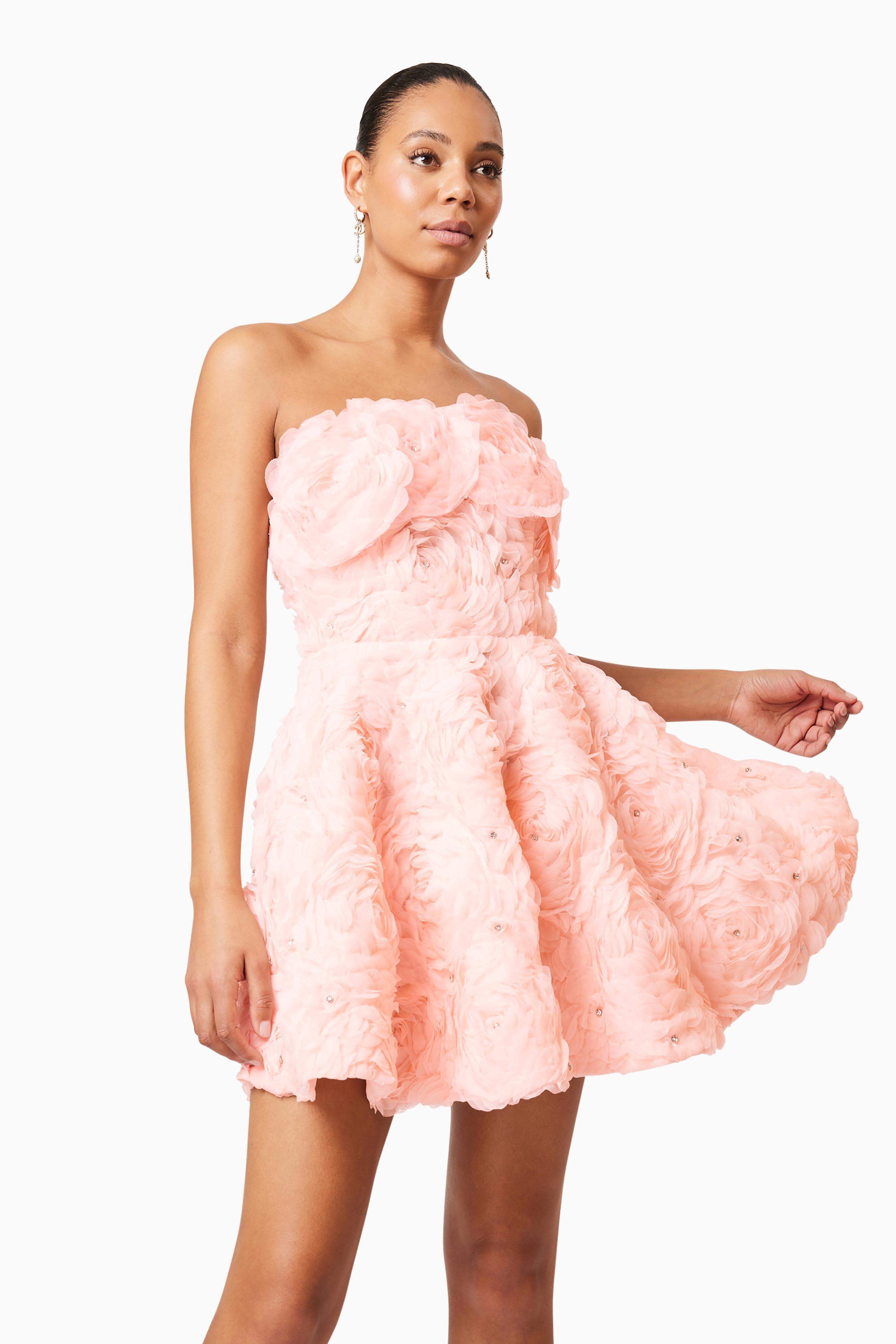Rosella Strapless Mini Dress In Pink