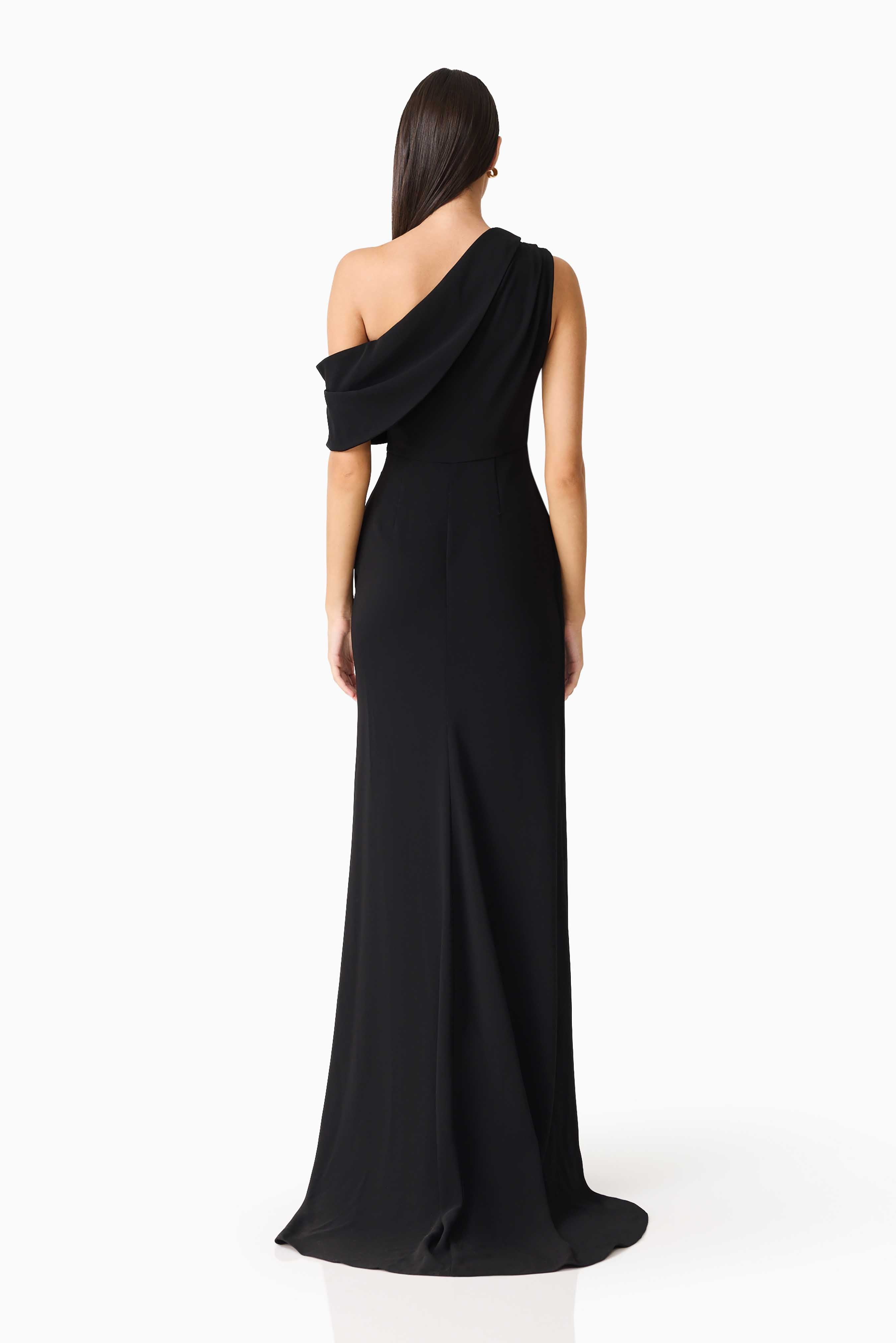 Isadora Off The Shoulder Maxi Gown in Black