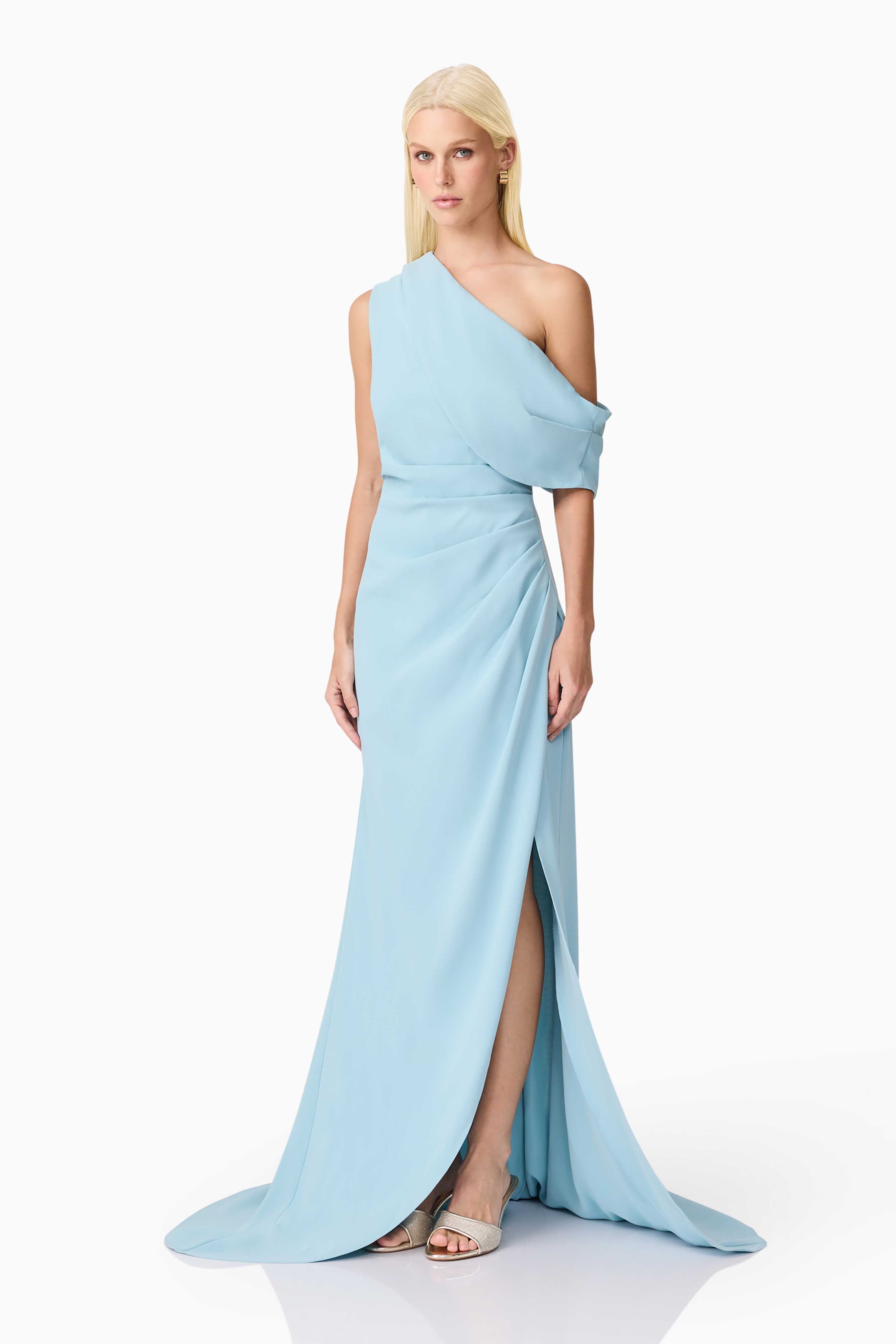 Isadora Off The Shoulder Gown in Blue