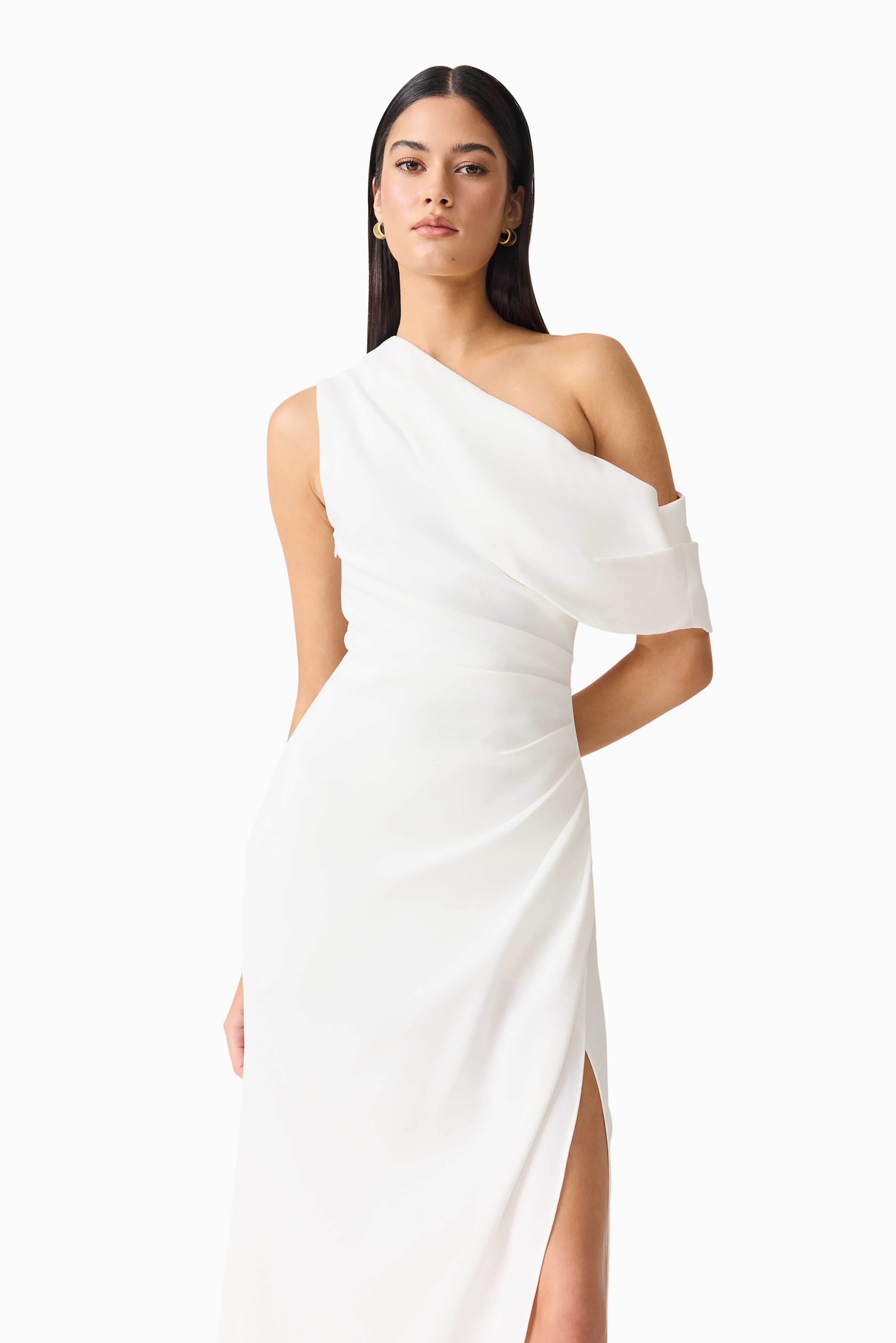 Isadora Off The Shoulder Maxi Gown in Ivory