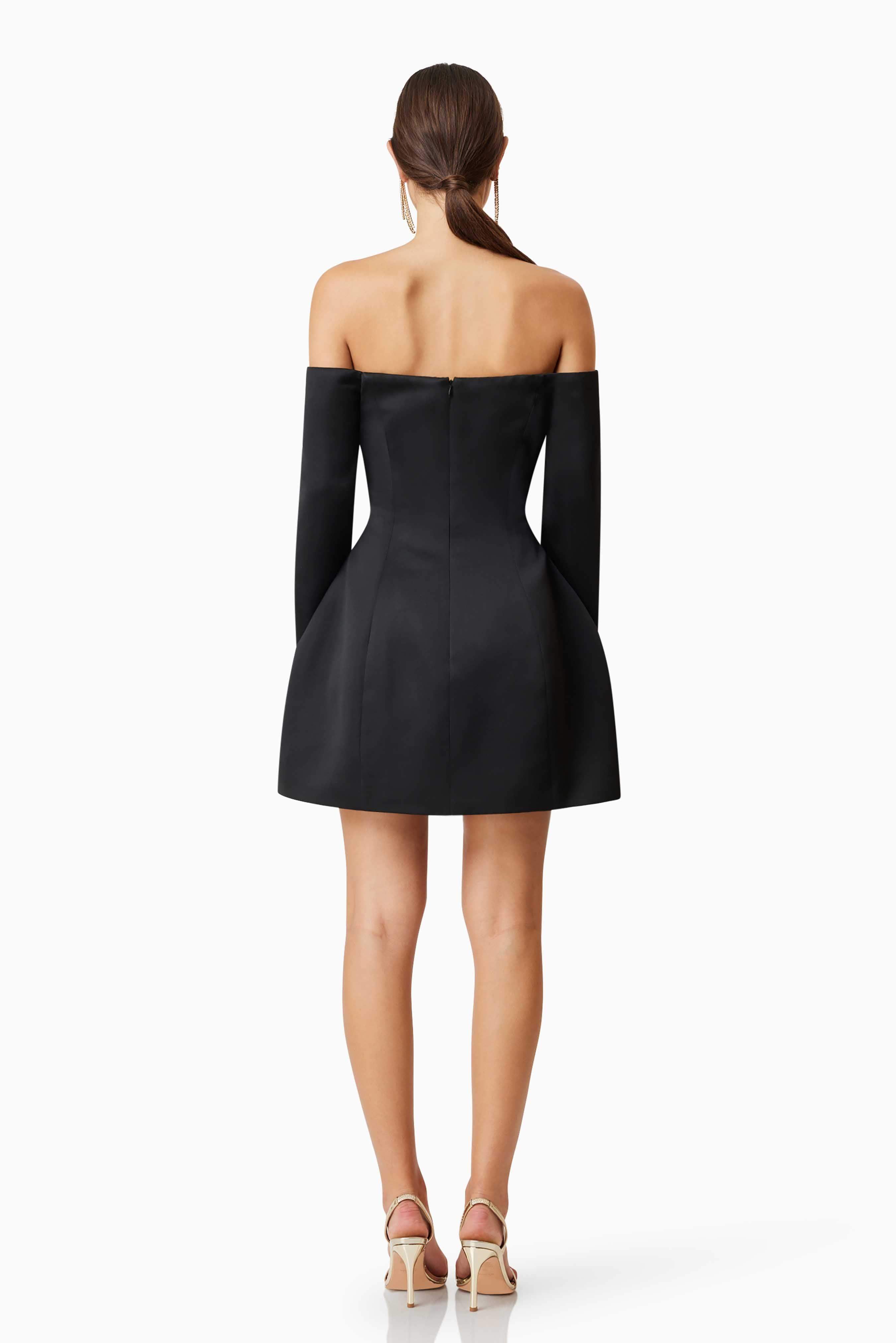 Vida Off The Shoulder Day Mini Dress In Black