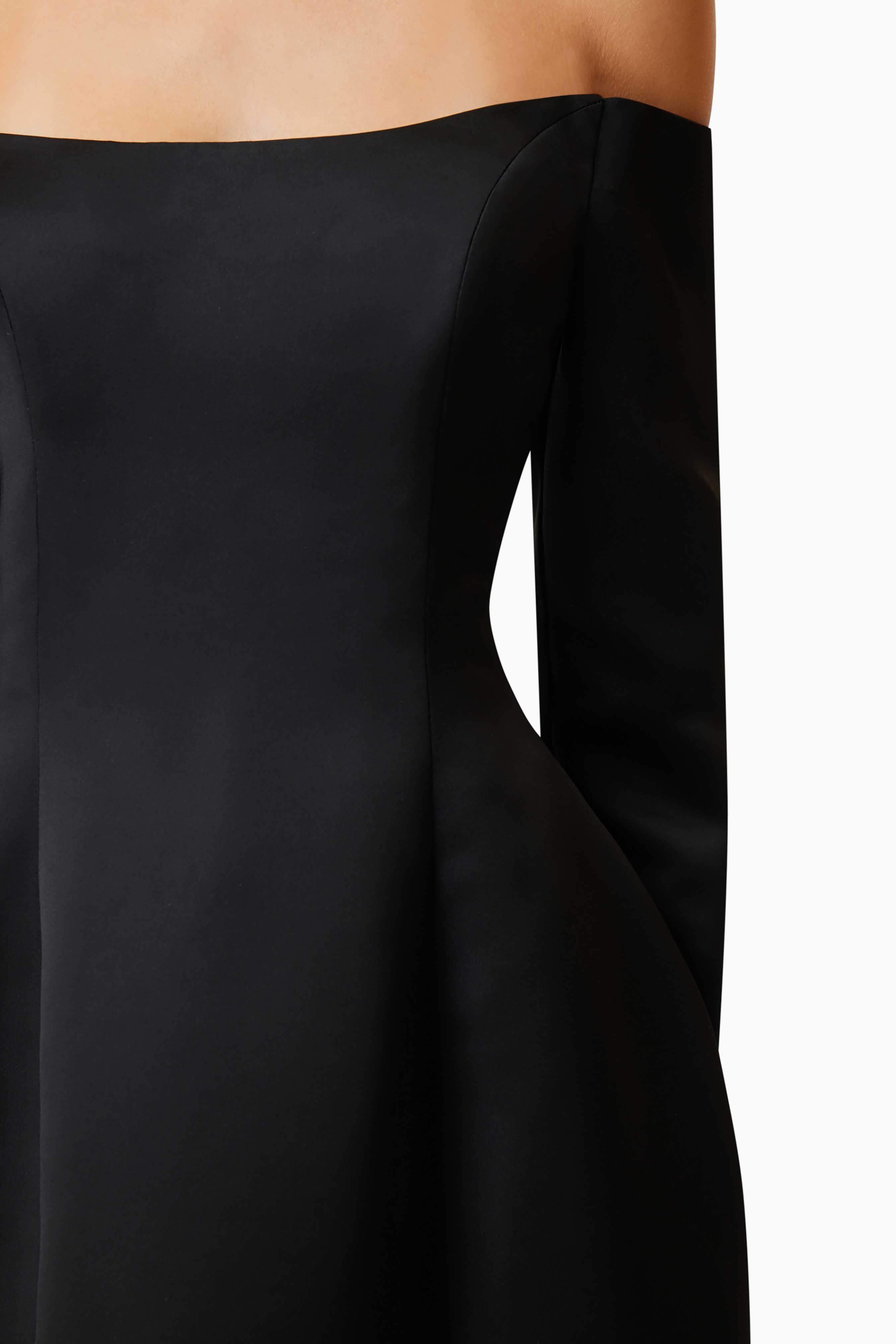 Vida Off The Shoulder Day Mini Dress In Black