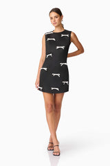 Ursula Mini Shift Dress in Black