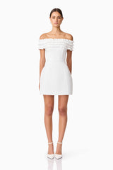 Sonya Off The Shoulder Mini Dress in White