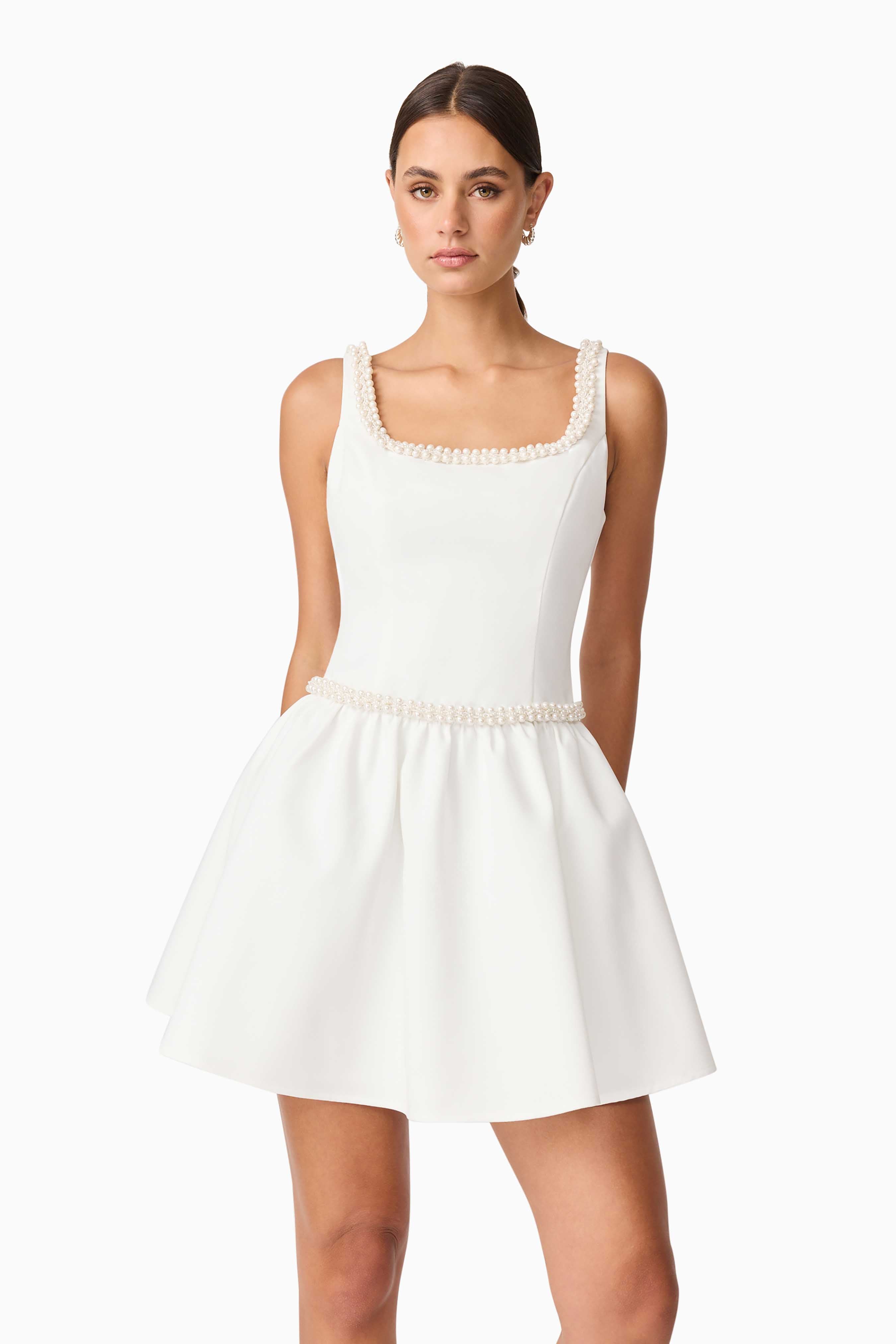 Rafaela A-Line Mini Dress in White