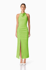 Nerissa Cowl Neck Maxi Dress in Green