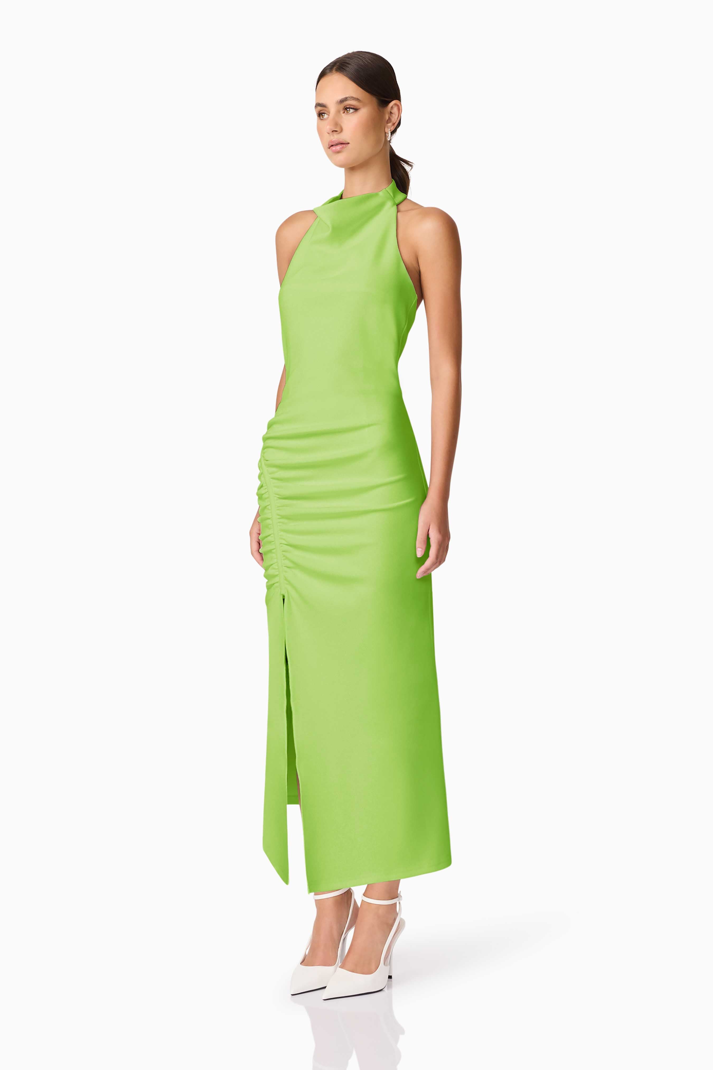 Nerissa Cowl Neck Maxi Dress in Green