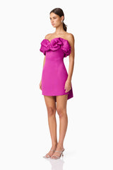 Sharon Strapless Mini Dress in Purple