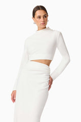 Nerissa Long Sleeve Gown in White