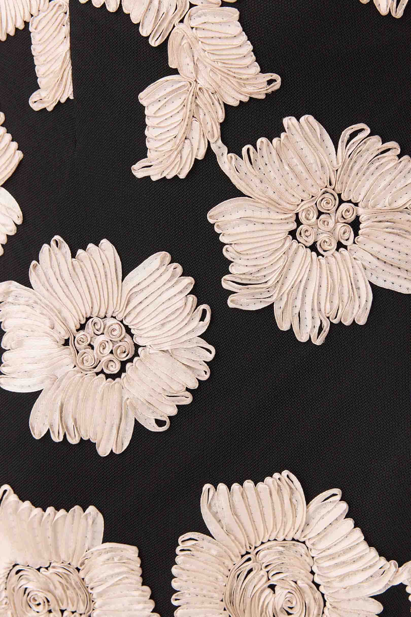 Margaux Fit & Flare Gown in Black & Gold Floral