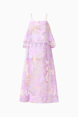 Elysia Tiered Gown in Purple Floral