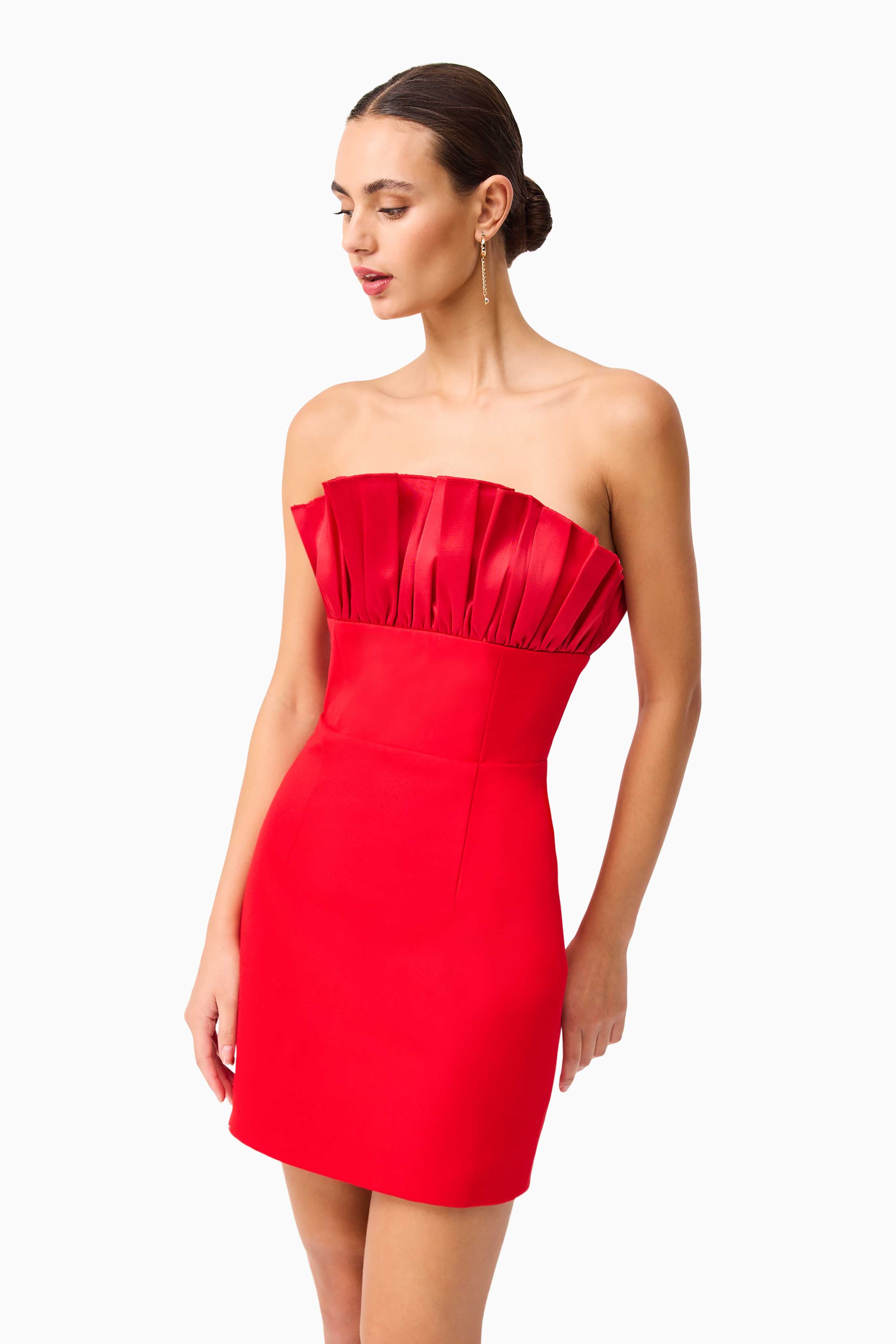 Yasmine Strapless Mini Dress in Red
