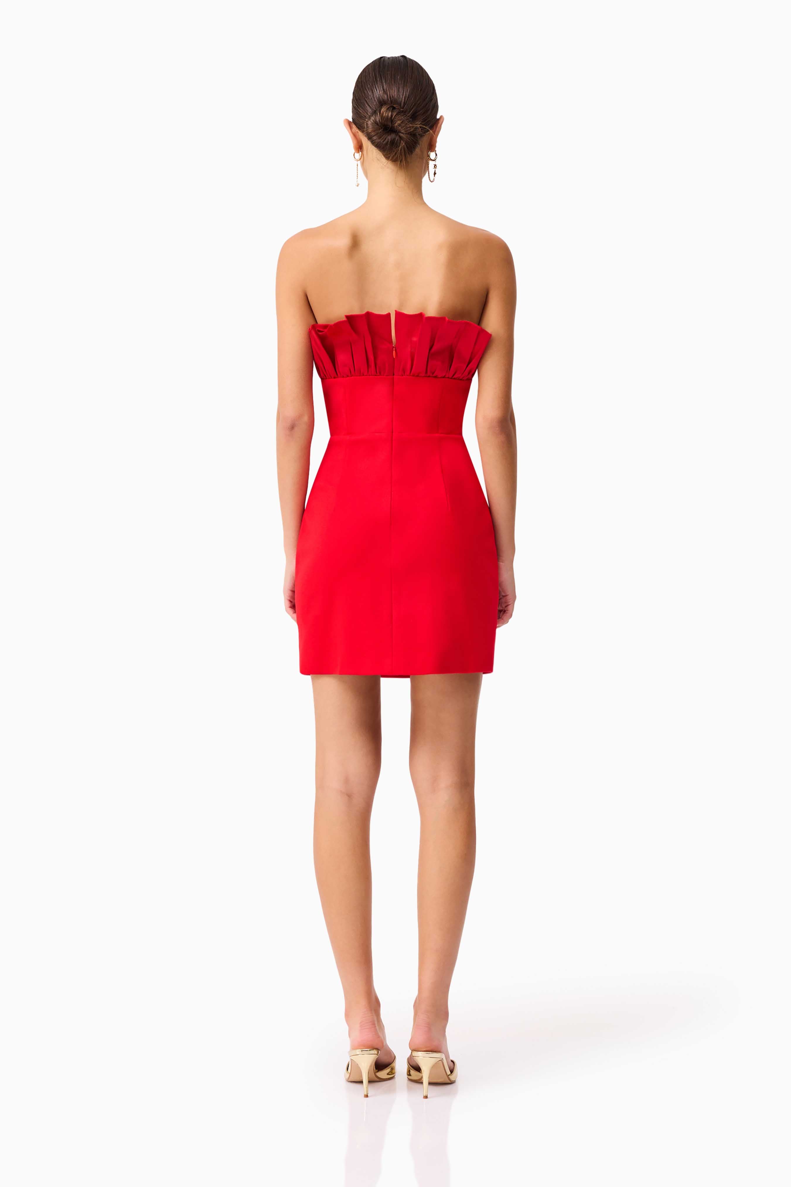 Yasmine Strapless Mini Dress in Red