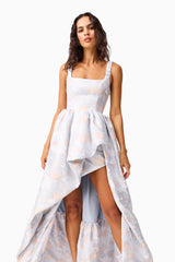 Fiorella Jacquard Gown in Blue