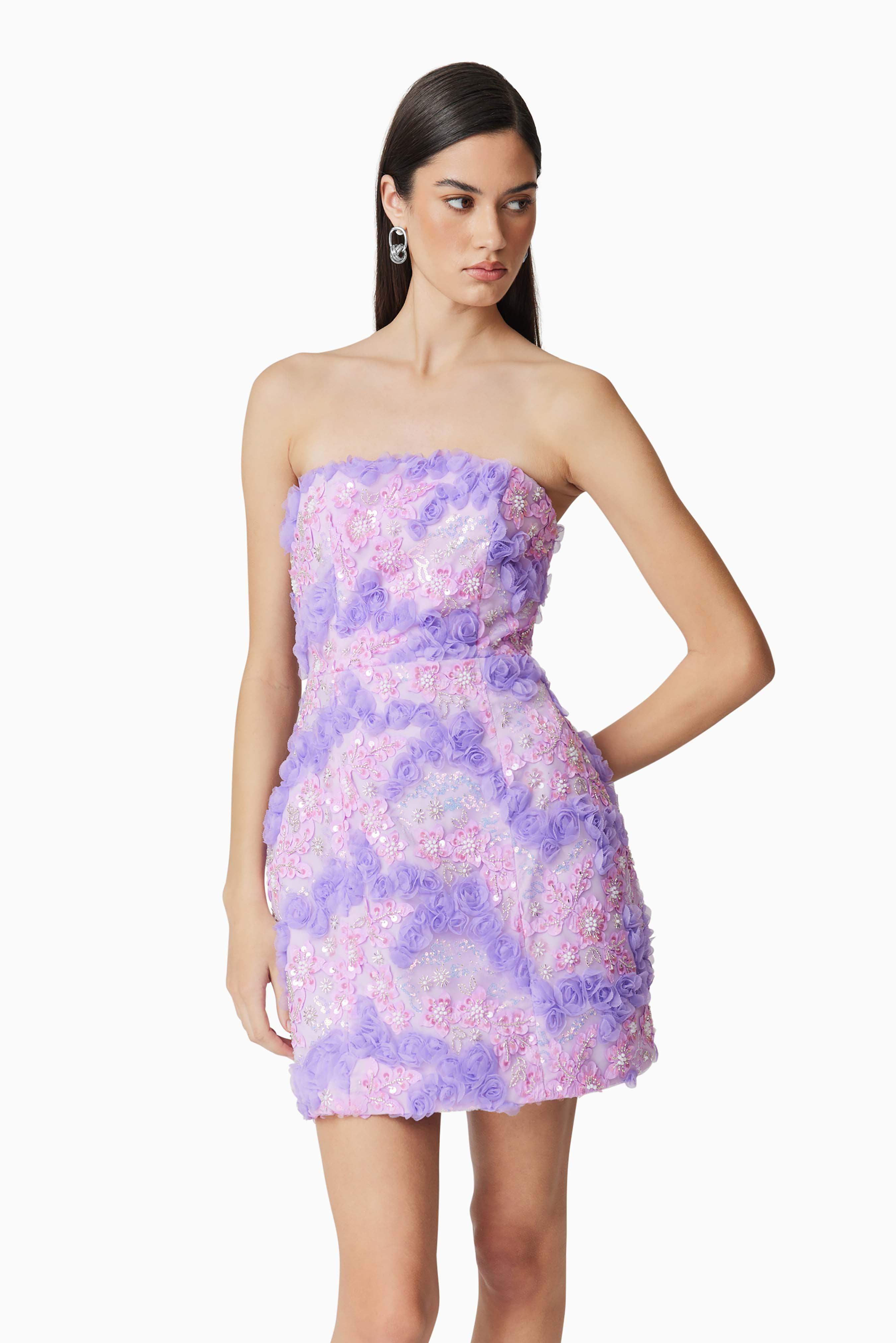 Vonni Party Mini Dress in Purple
