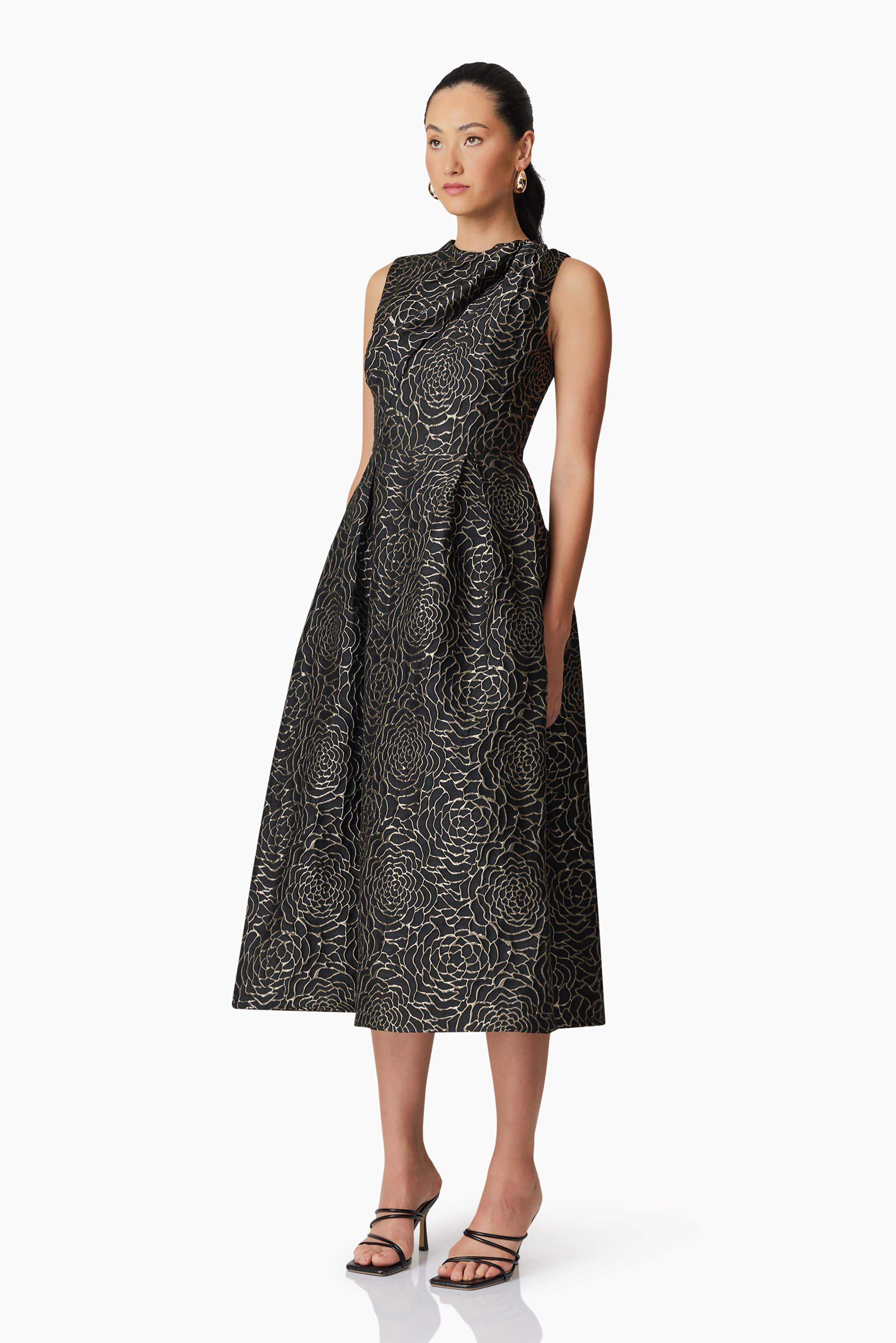 Deanna Midi Dress in Black
