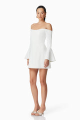Hazelle Strapless Mini Dress in White