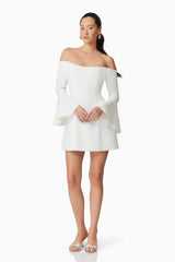 Hazelle Strapless Mini Dress in White